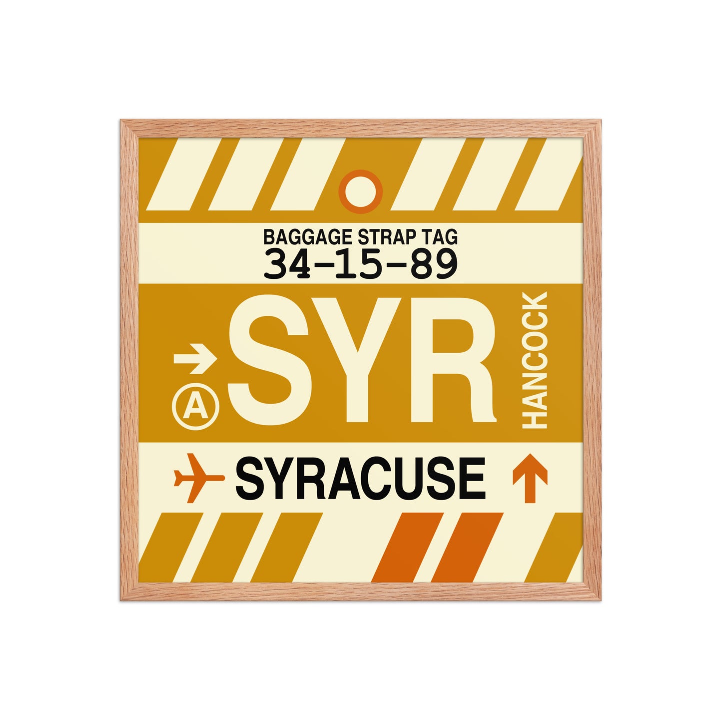 SYR Syracuse Framed Print • Jet Age Baggage Tag Design • YHM Designs - Image 15
