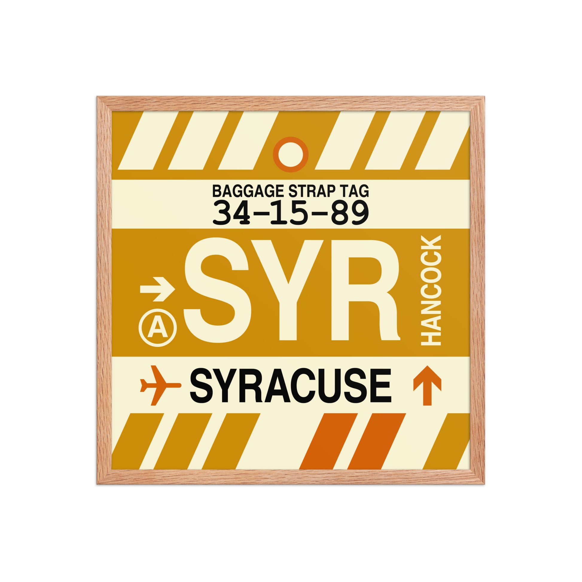SYR Syracuse Framed Print • Jet Age Baggage Tag Design • YHM Designs - Image 15