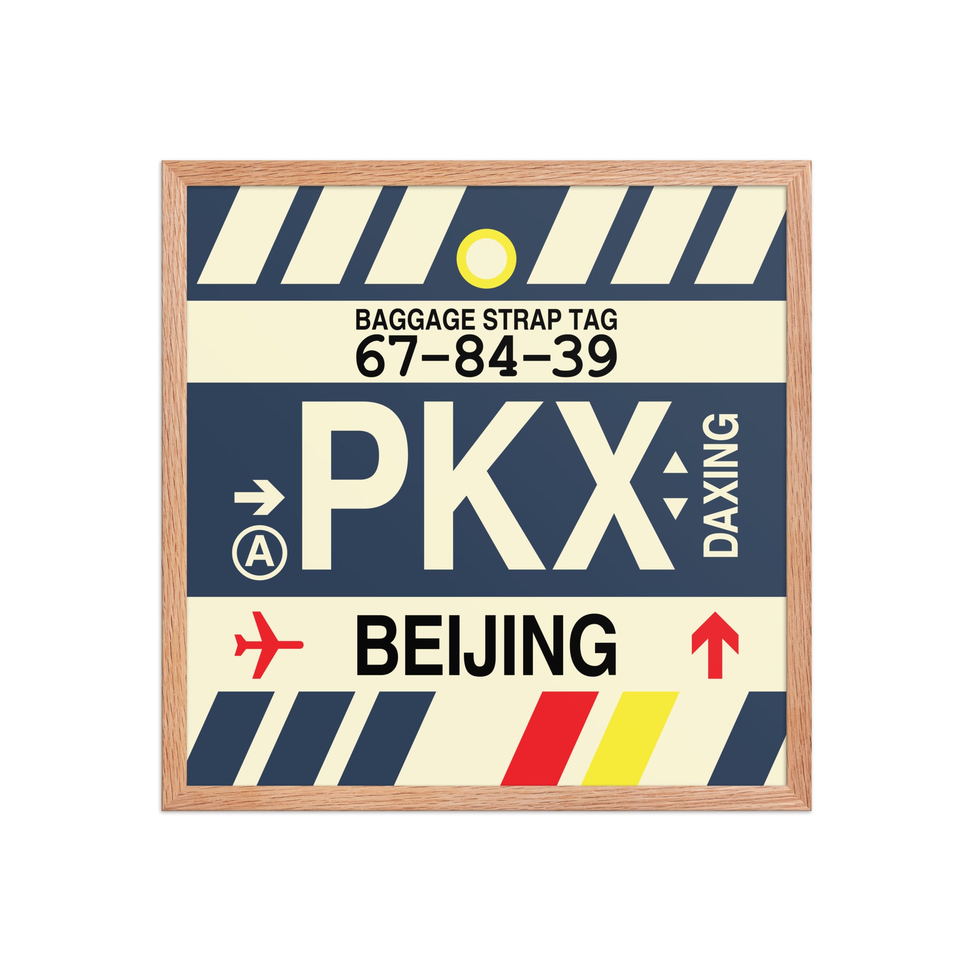 PKX Beijing Framed Print • Jet Age Baggage Tag Design • YHM Designs - Image 15