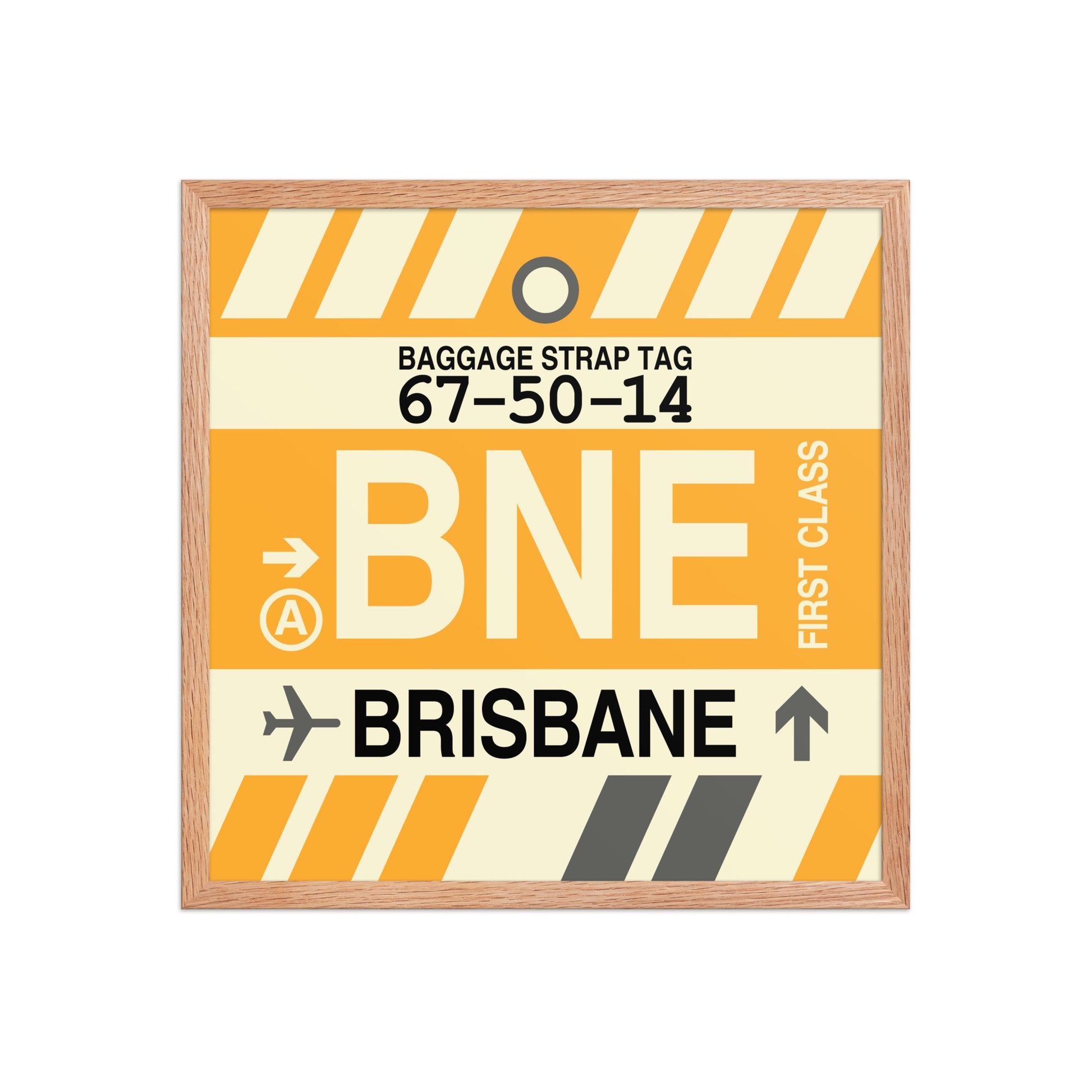 BNE Brisbane Framed Print • Jet Age Baggage Tag Design • YHM Designs - Image 15