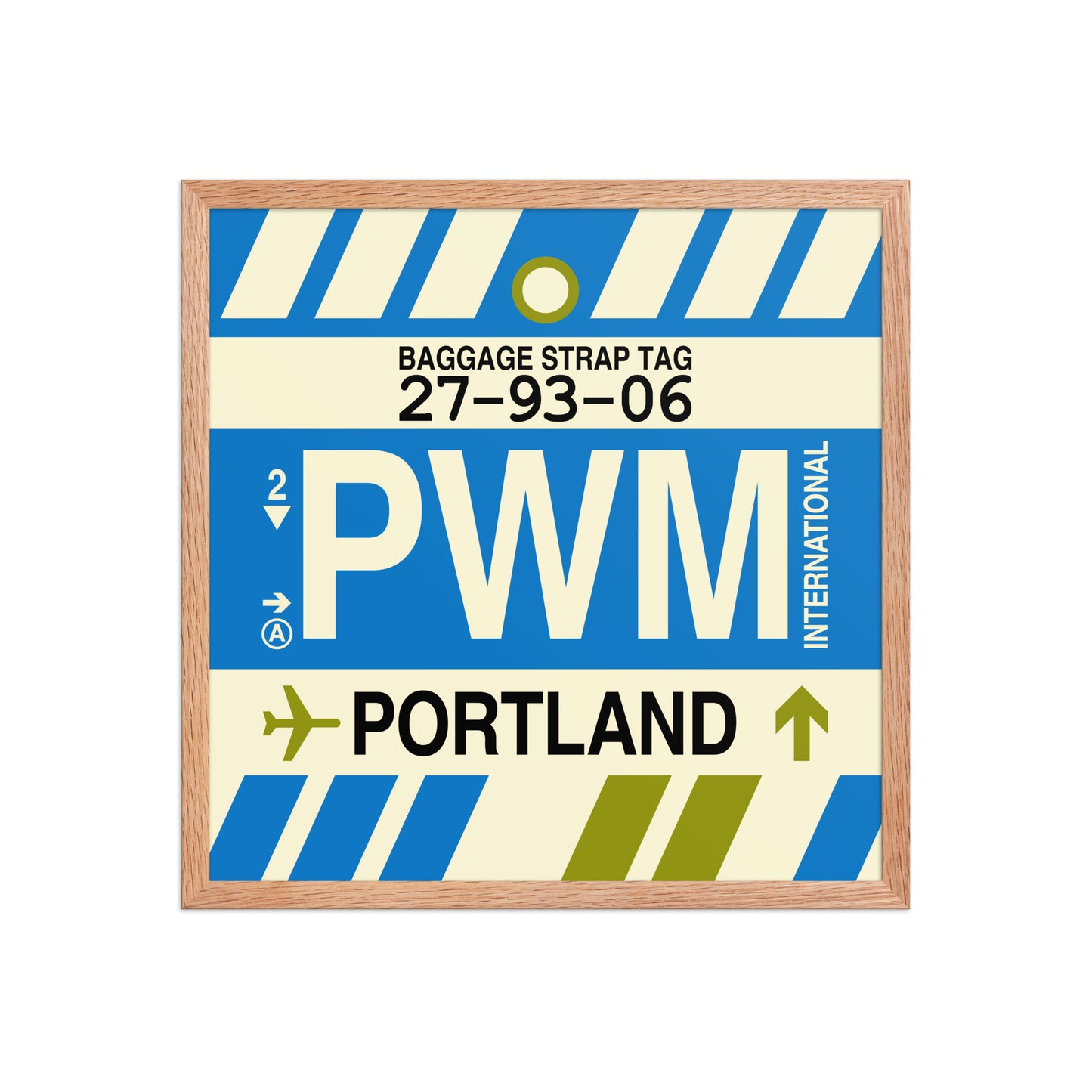PWM Portland Framed Print • Jet Age Baggage Tag Design • YHM Designs - Image 15
