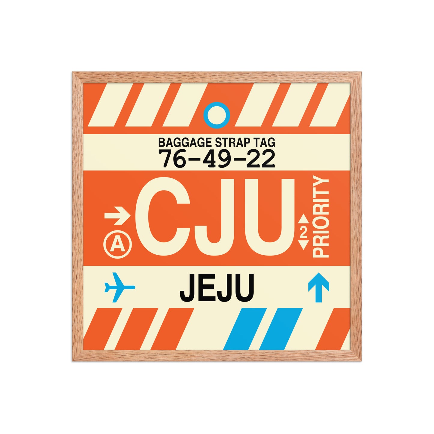 CJU Jeju Framed Print • Jet Age Baggage Tag Design • YHM Designs - Image 10