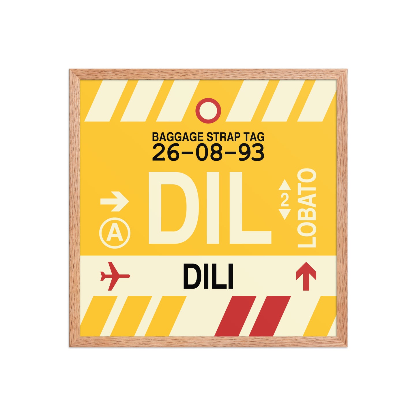 DIL Dili Framed Print • Jet Age Baggage Tag Design • YHM Designs - Image 10
