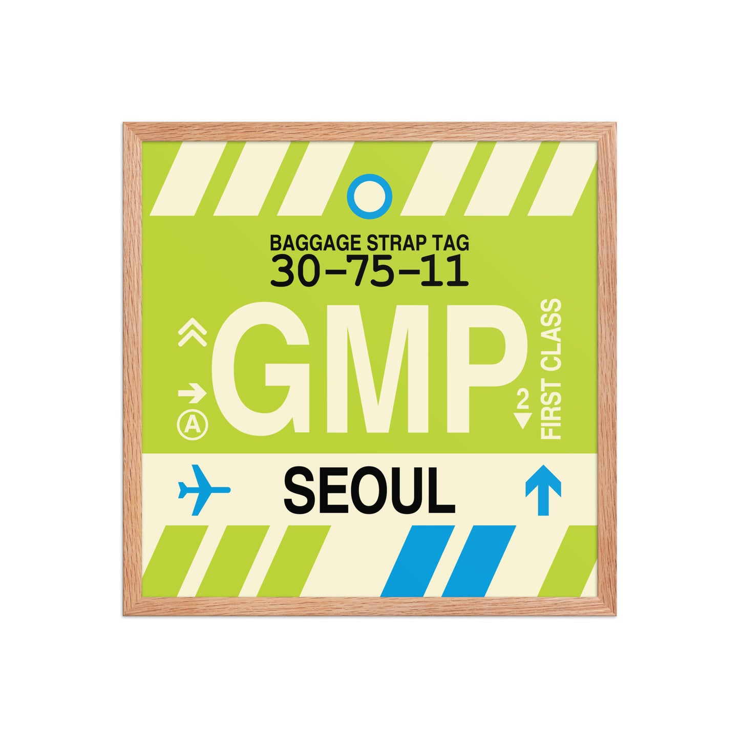 GMP Seoul Framed Print • Jet Age Baggage Tag Design • YHM Designs - Image 10
