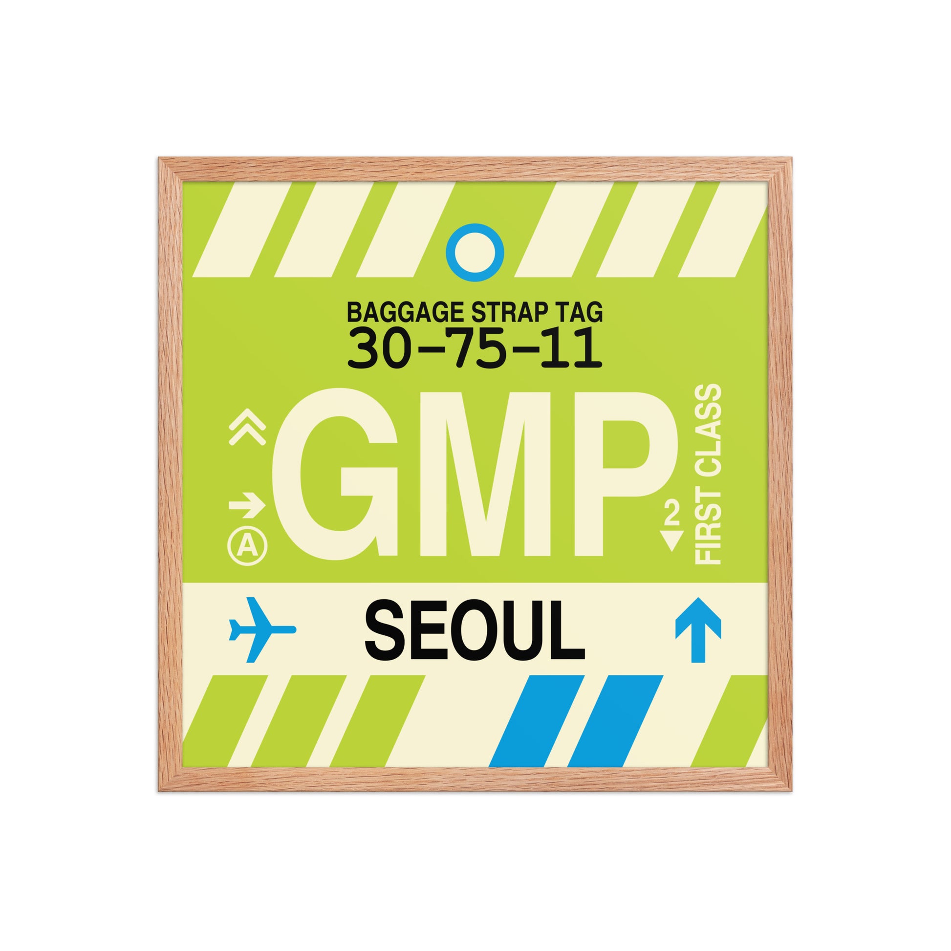 GMP Seoul Framed Print • Jet Age Baggage Tag Design • YHM Designs - Image 10