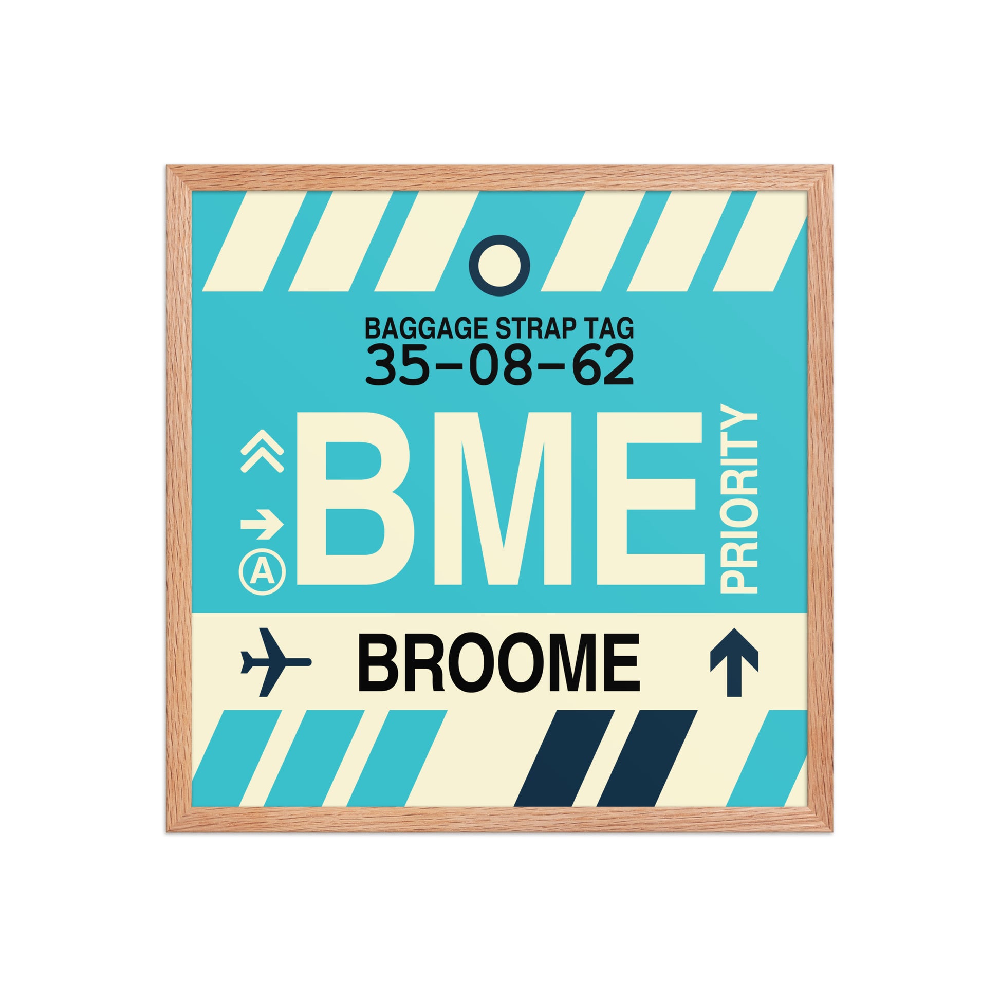 BME Broome Framed Print • Jet Age Baggage Tag Design • YHM Designs - Image 10