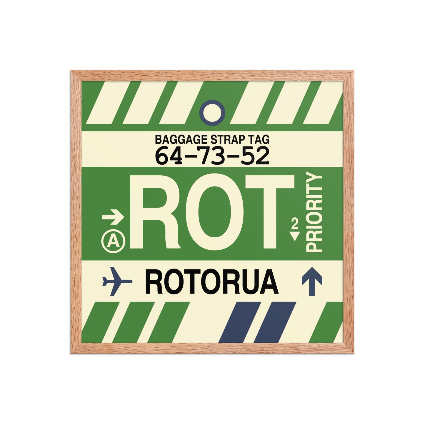 ROT Rotorua Framed Print • Jet Age Baggage Tag Design • YHM Designs - Image 10