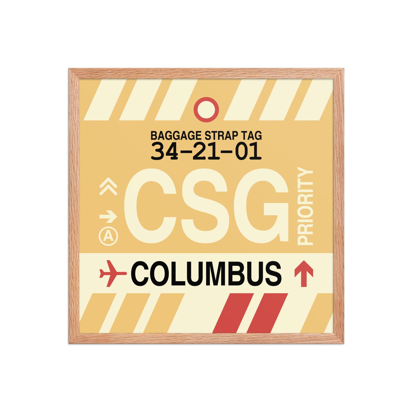 CSG Columbus Framed Print • Jet Age Baggage Tag Design • YHM Designs - Image 10