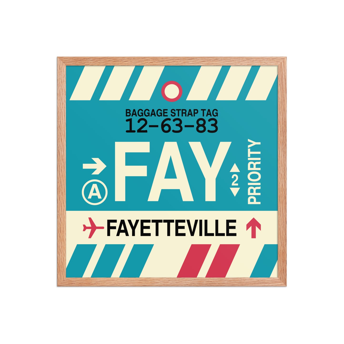 FAY Fayetteville Framed Print • Jet Age Baggage Tag Design • YHM Designs - Image 10
