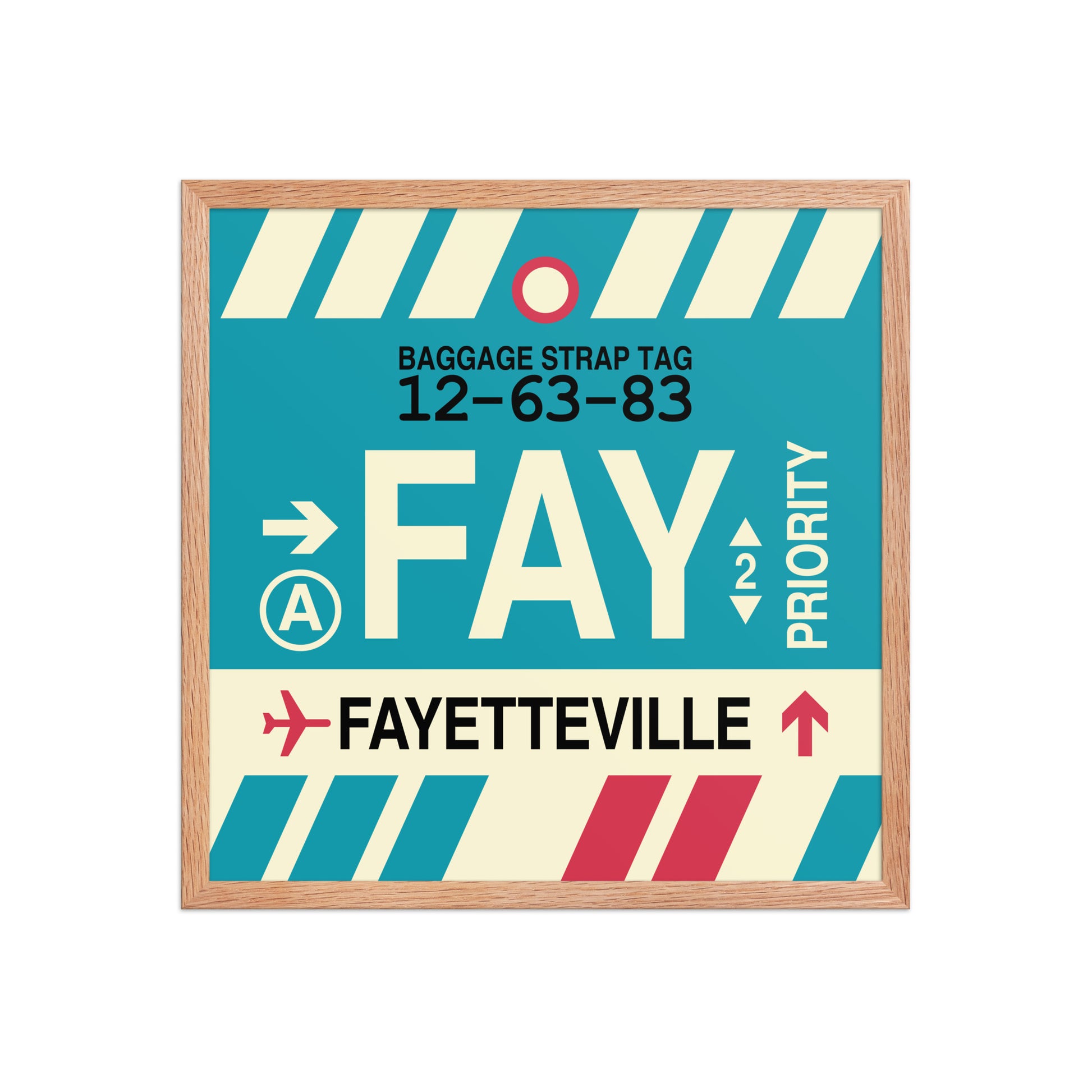 FAY Fayetteville Framed Print • Jet Age Baggage Tag Design • YHM Designs - Image 10