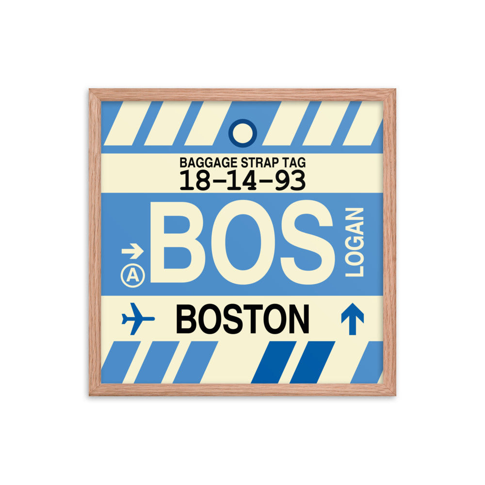 Travel-Themed Framed Print • BOS Boston • YHM Designs - Image 10