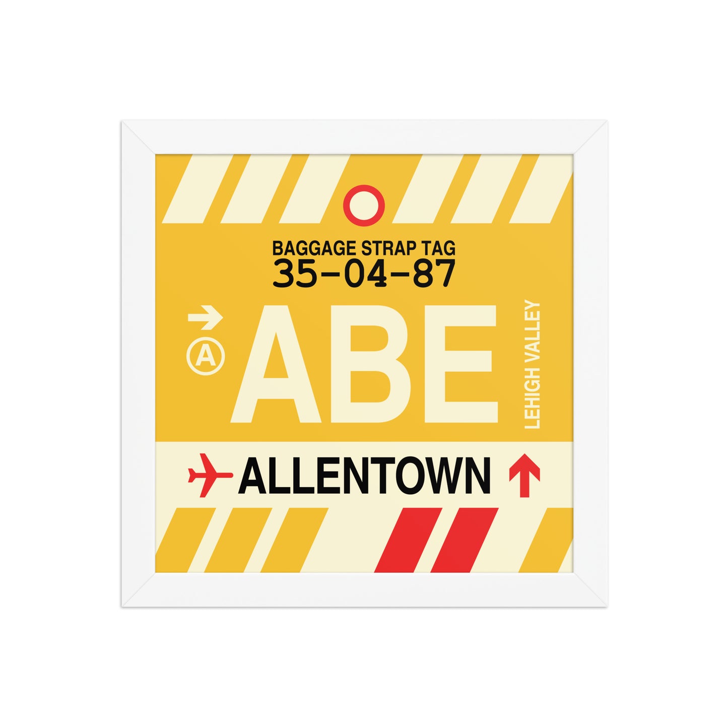 ABE Allentown Framed Print • Jet Age Baggage Tag Design • YHM Designs - Image 11