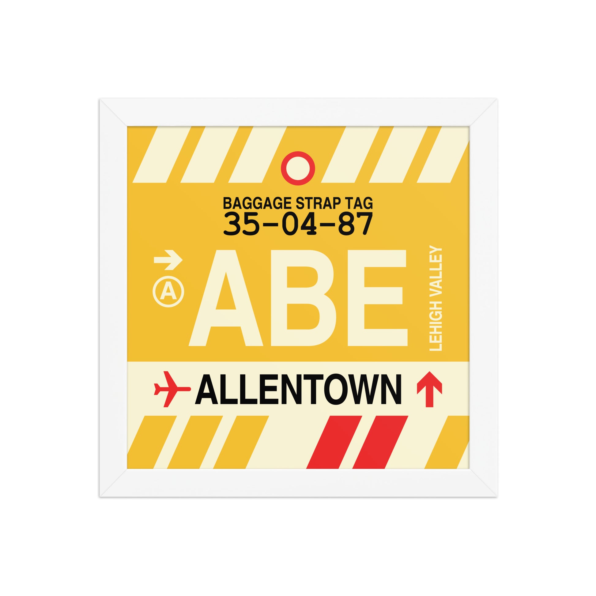 ABE Allentown Framed Print • Jet Age Baggage Tag Design • YHM Designs - Image 11