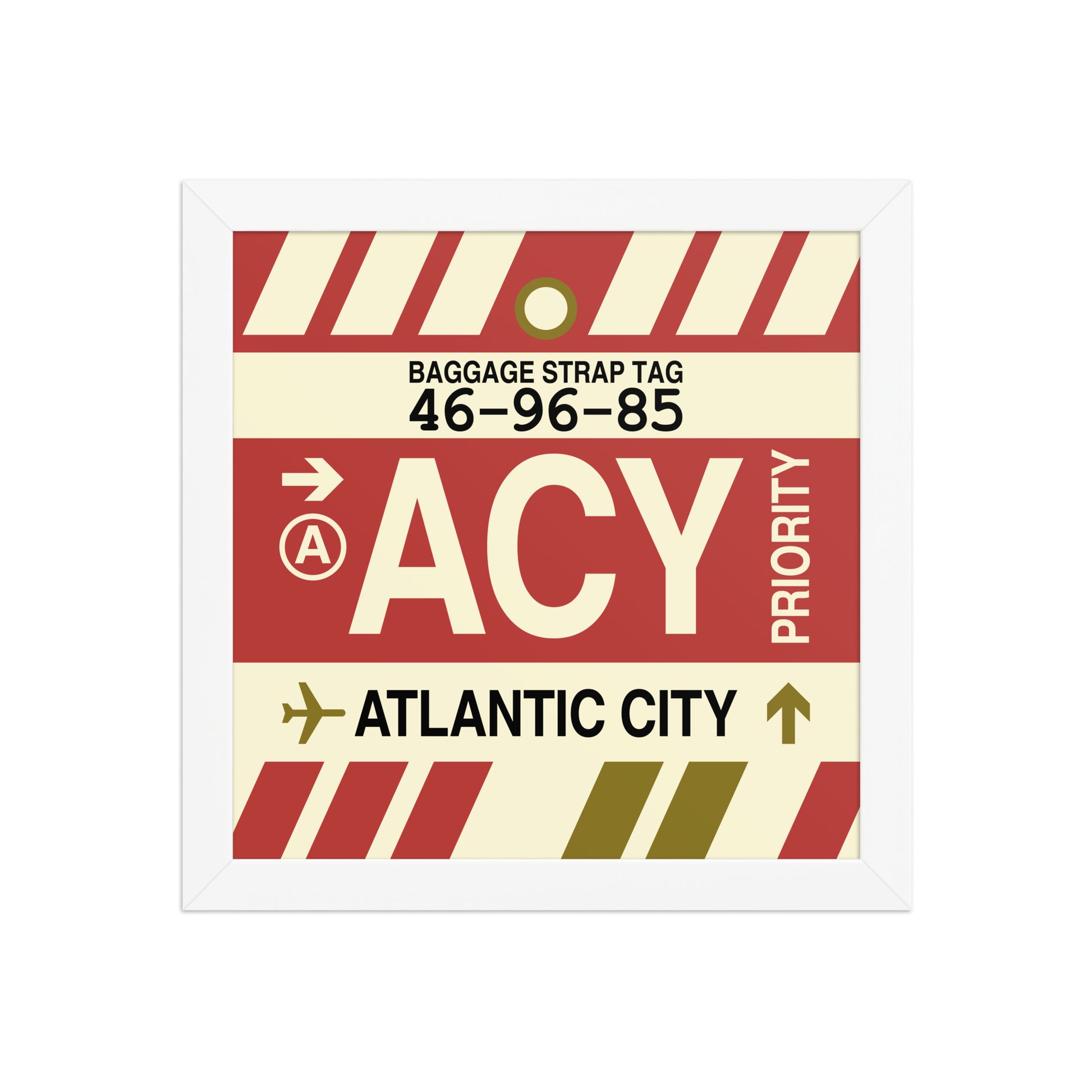 ACY Atlantic City Framed Print • Jet Age Baggage Tag Design • YHM Designs - Image 11