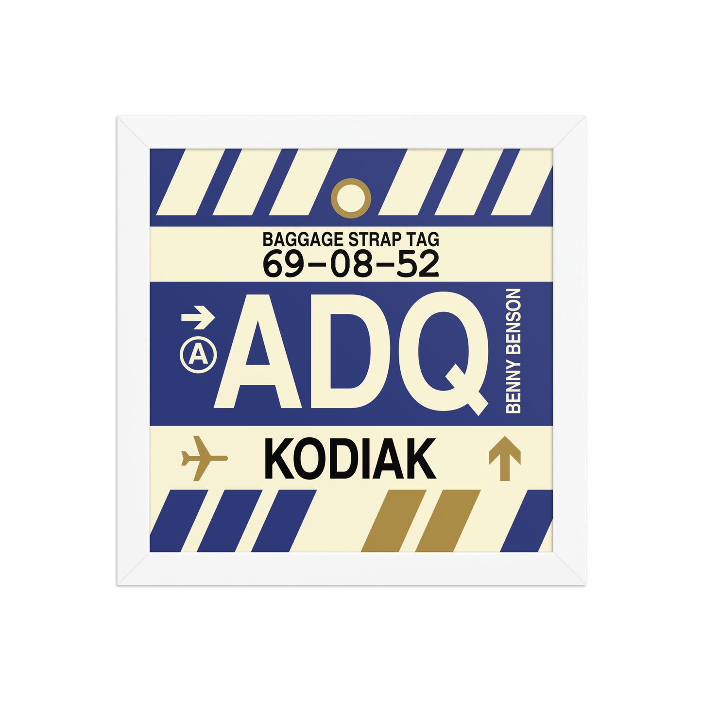 ADQ Kodiak Framed Print • Jet Age Baggage Tag Design • YHM Designs - Image 11