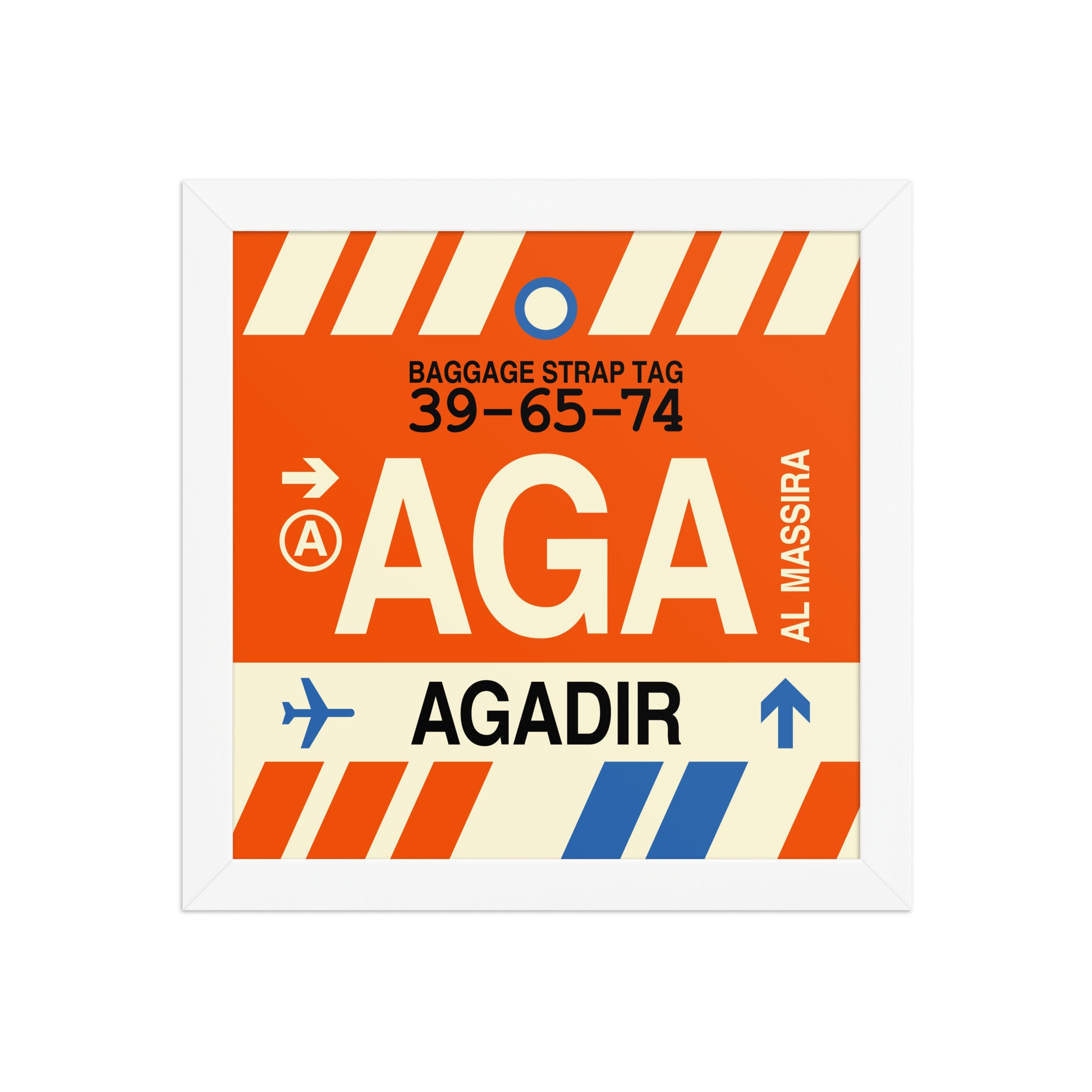AGA Agadir Framed Print • Jet Age Baggage Tag Design • YHM Designs - Image 11
