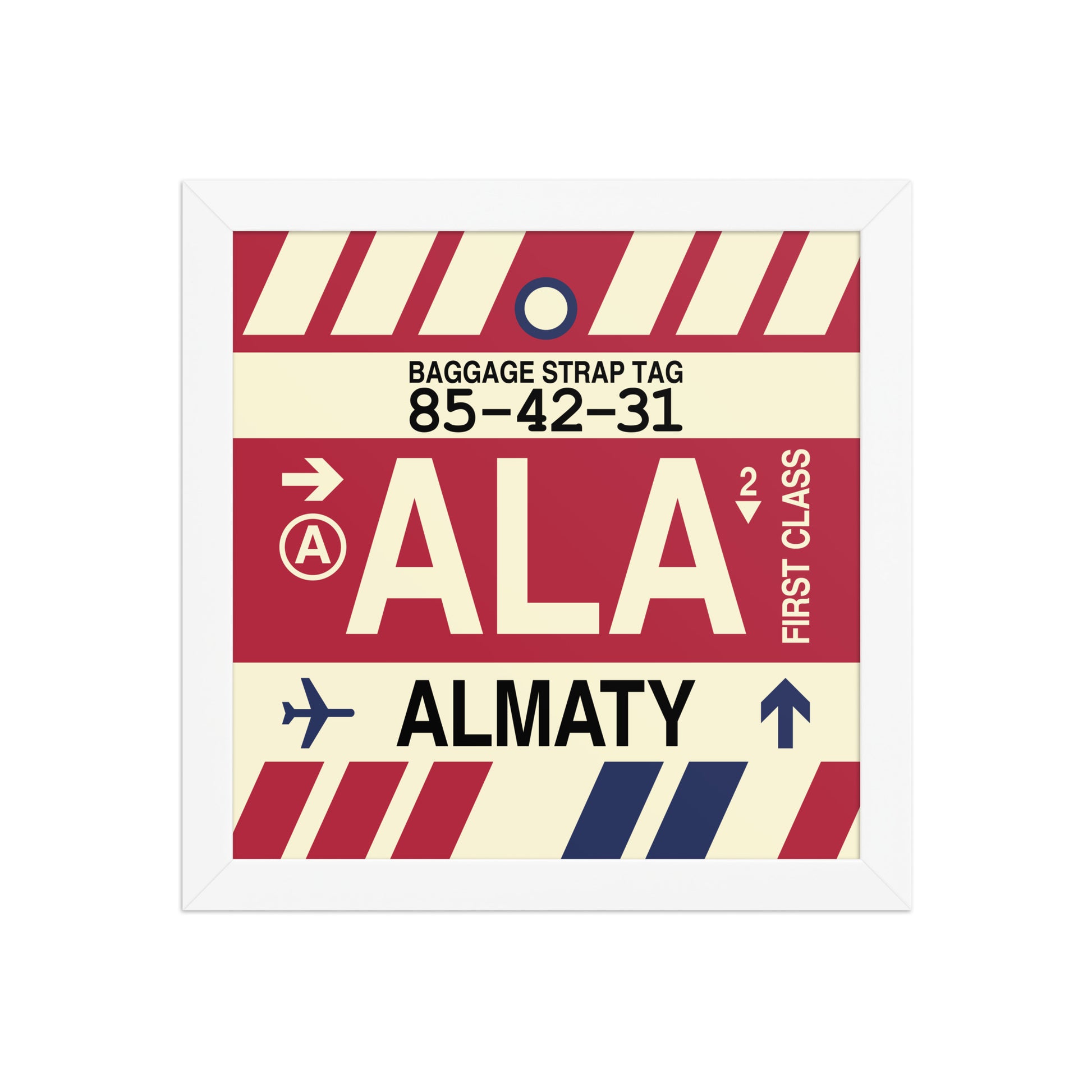 ALA Almaty Framed Print • Jet Age Baggage Tag Design • YHM Designs - Image 11