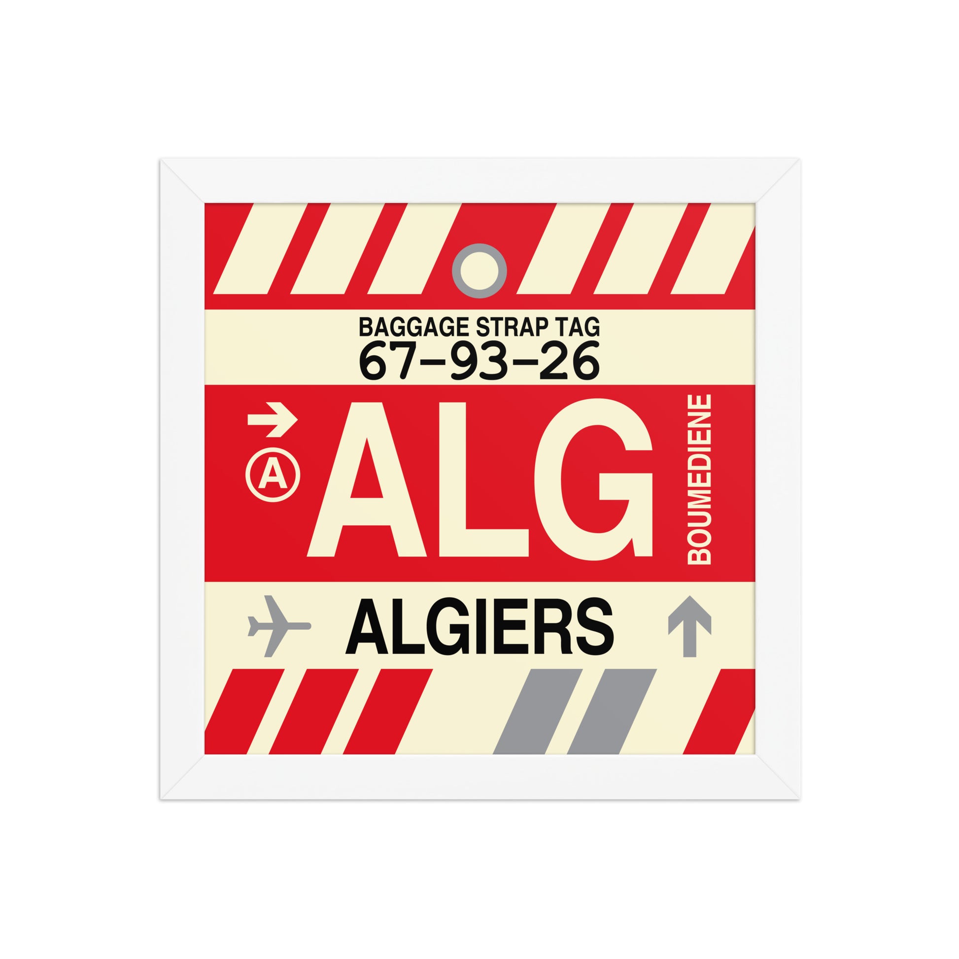 ALG Algiers Framed Print • Jet Age Baggage Tag Design • YHM Designs - Image 11