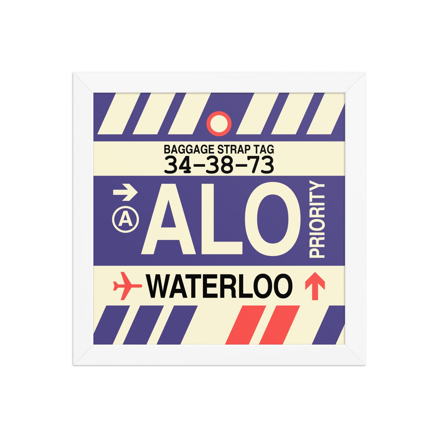 ALO Waterloo Framed Print • Jet Age Baggage Tag Design • YHM Designs - Image 11