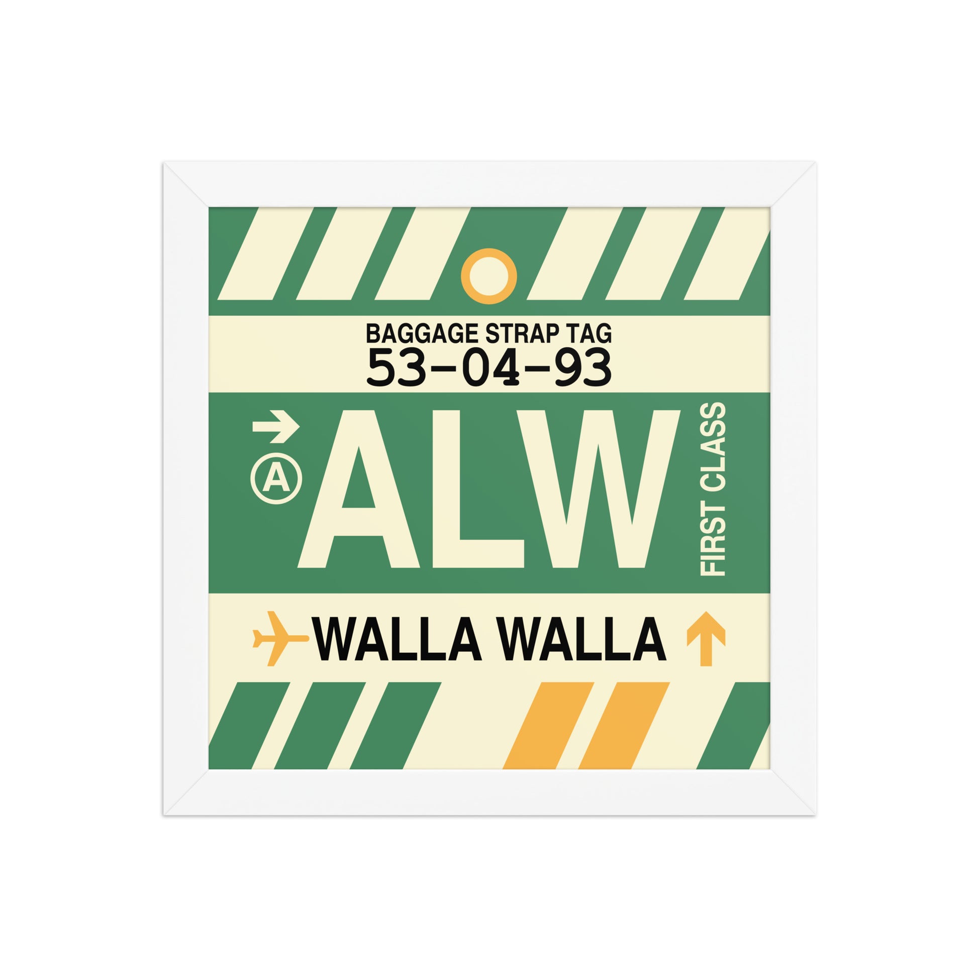 ALW Walla Walla Framed Print • Jet Age Baggage Tag Design • YHM Designs - Image 11