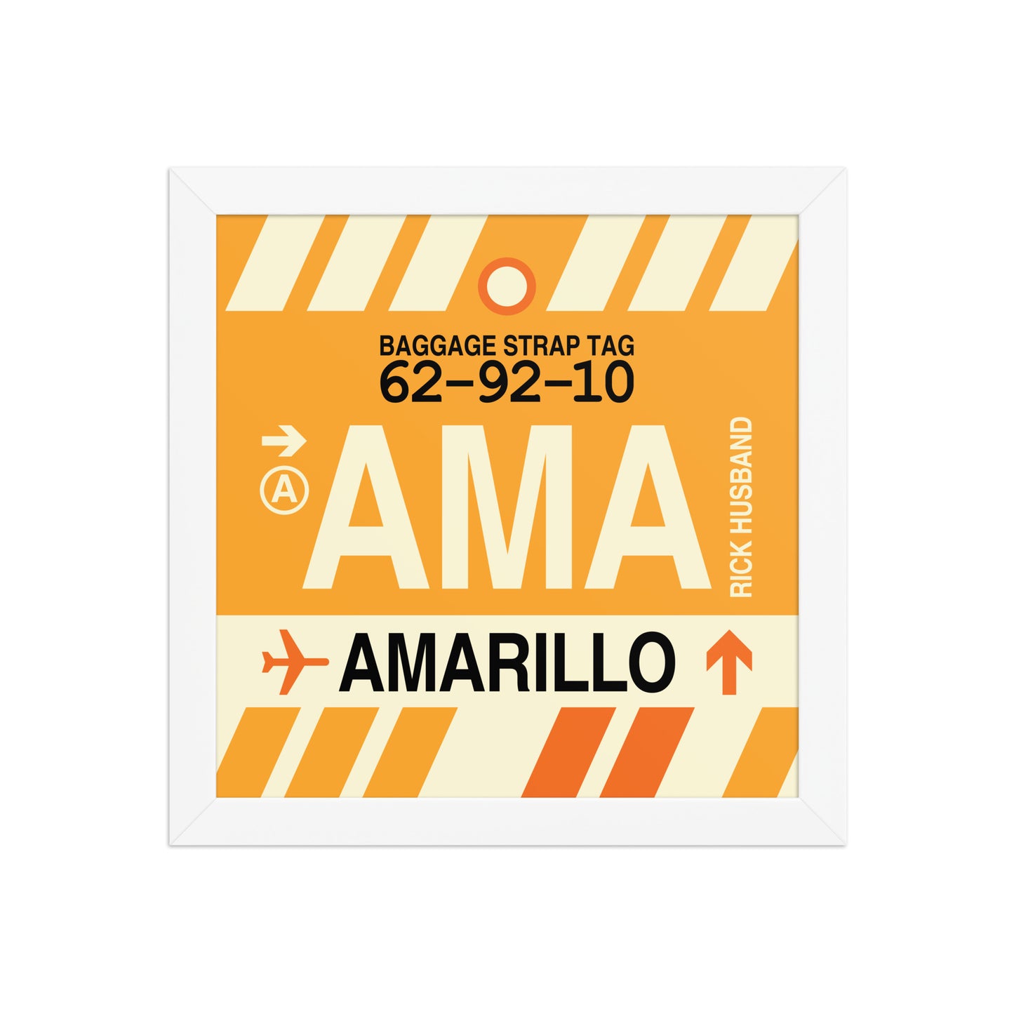 AMA Amarillo Framed Print • Jet Age Baggage Tag Design • YHM Designs - Image 11