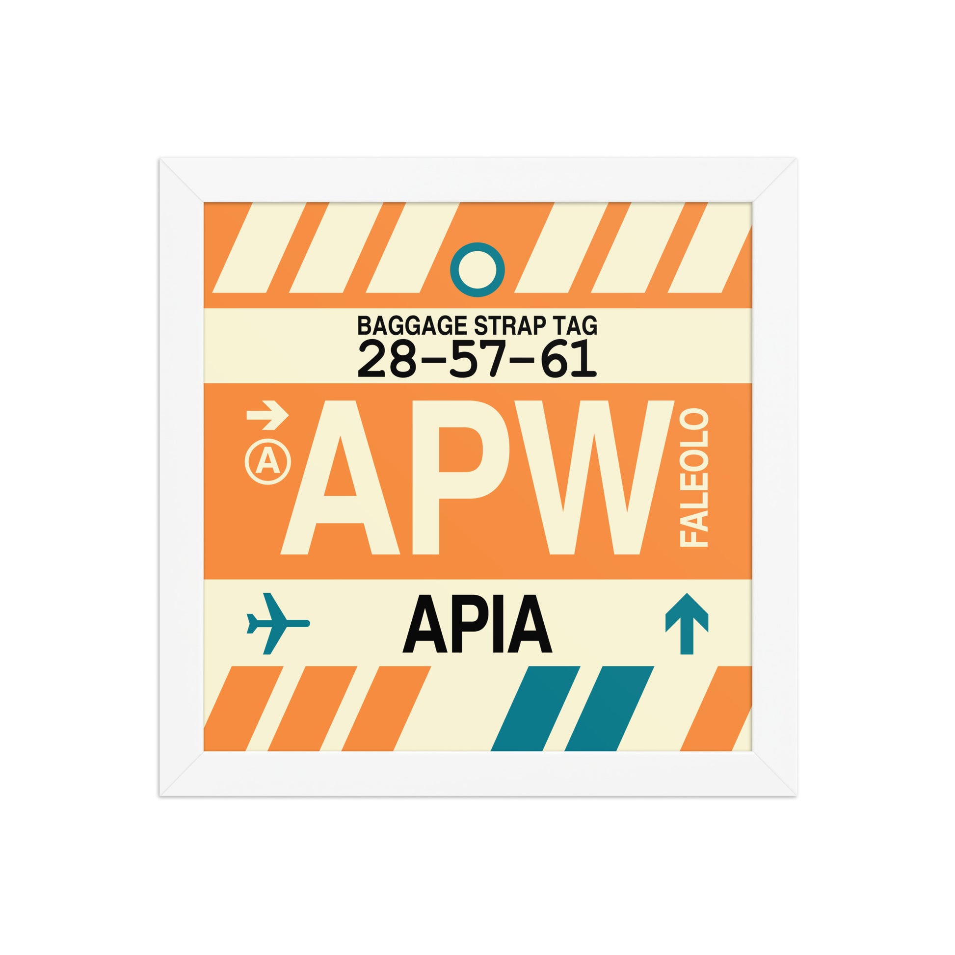APW Apia Framed Print • Jet Age Baggage Tag Design • YHM Designs - Image 11