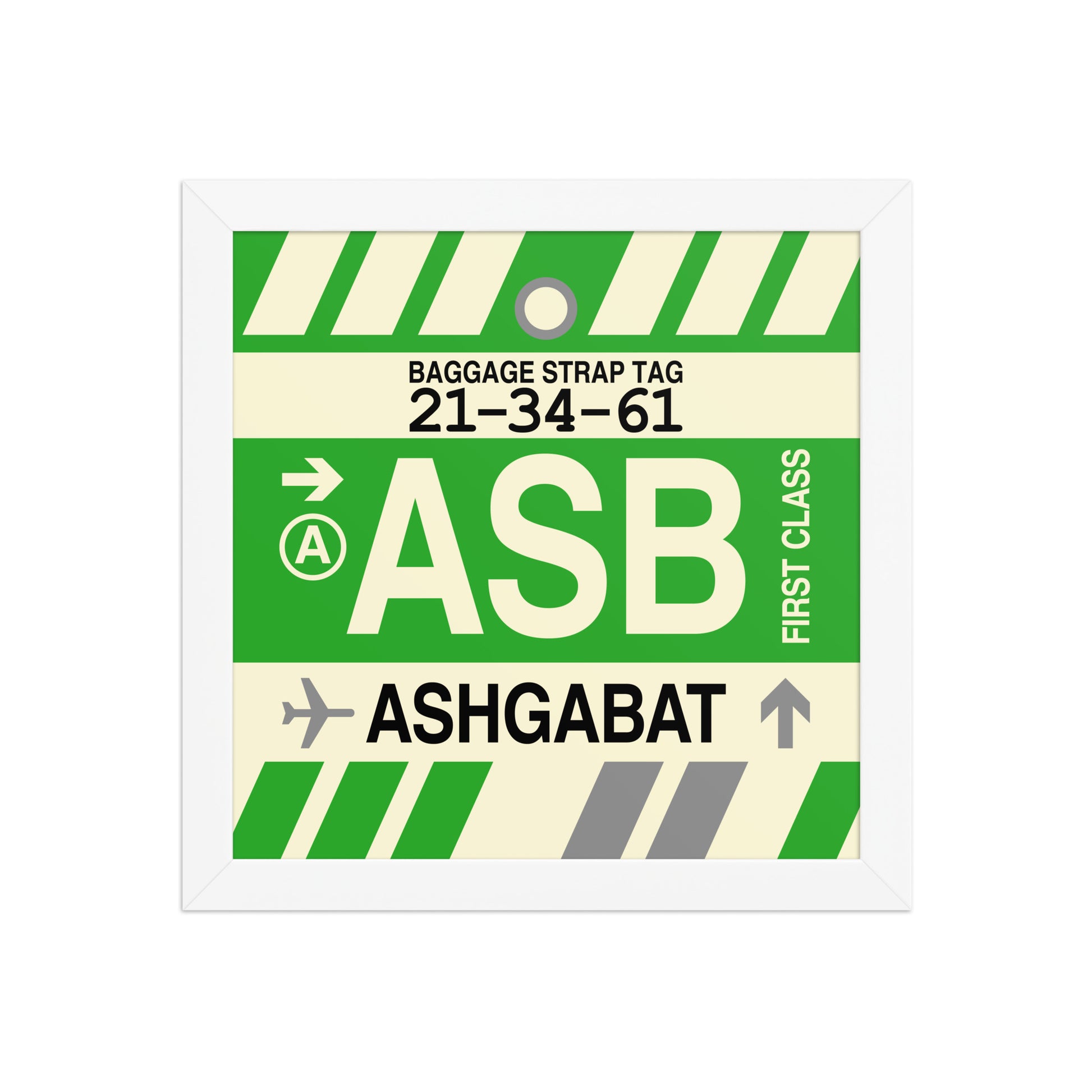 ASB Ashgabat Framed Print • Jet Age Baggage Tag Design • YHM Designs - Image 11