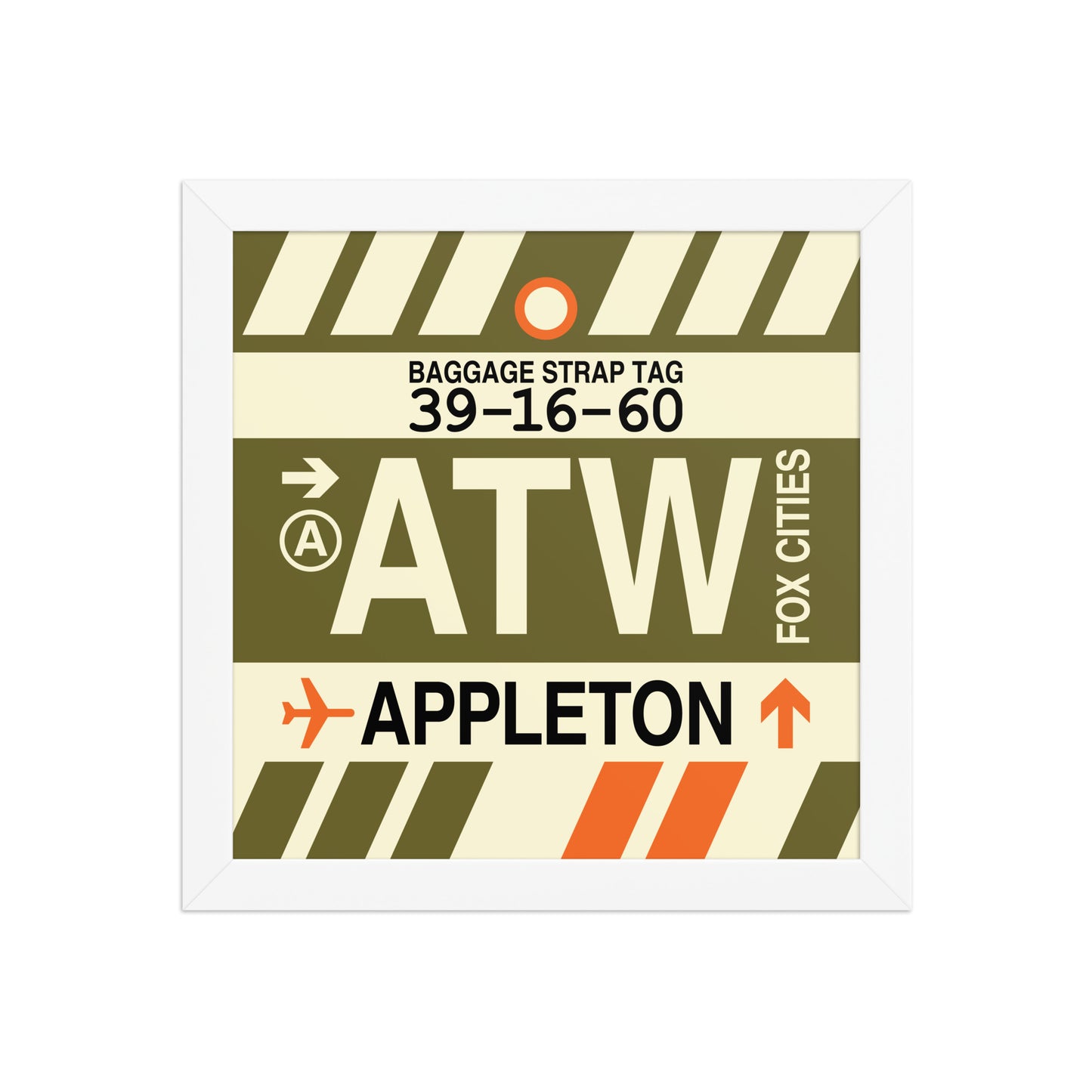 ATW Appleton Framed Print • Jet Age Baggage Tag Design • YHM Designs - Image 11