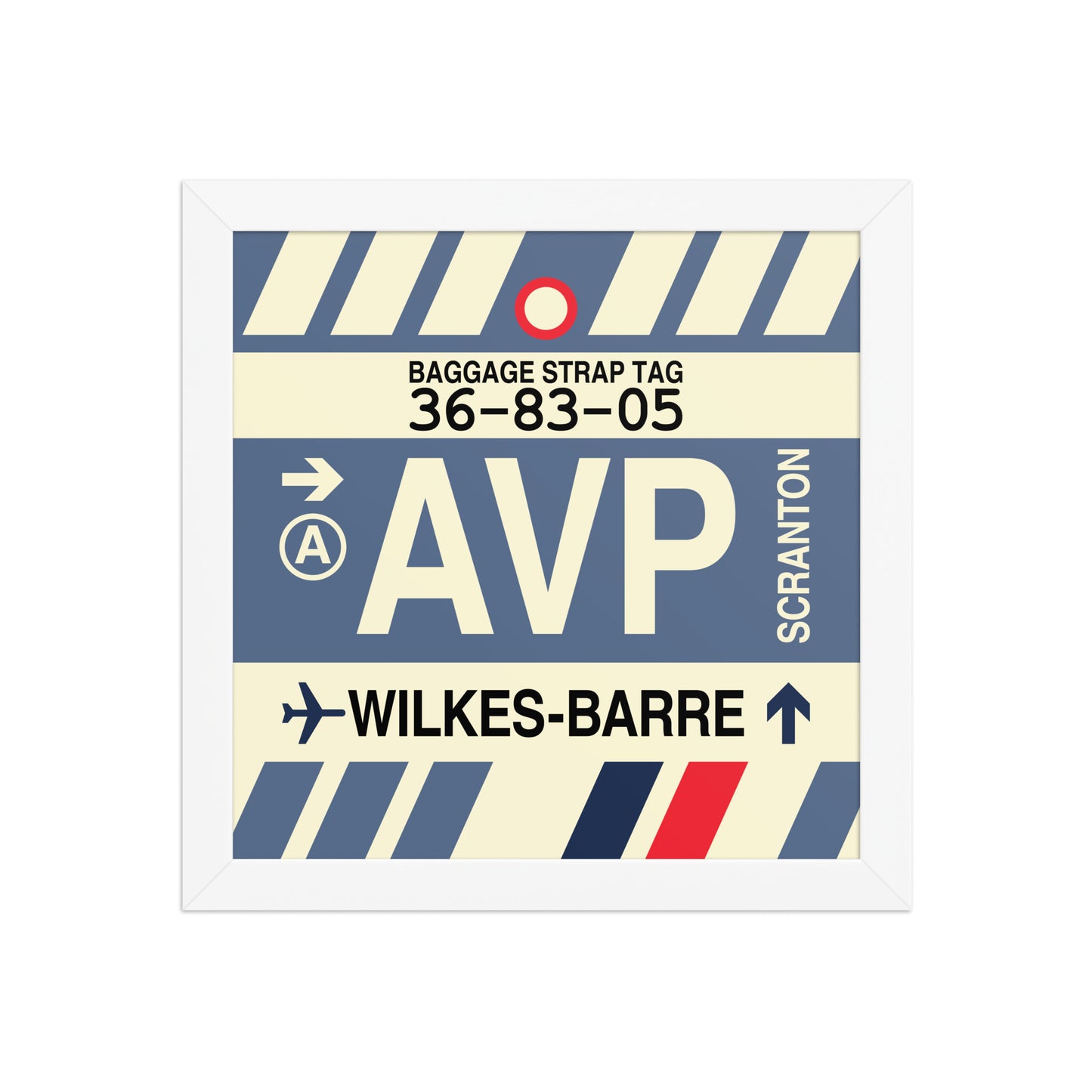 AVP Wilkes-Barre Scranton Framed Print • Jet Age Baggage Tag Design • YHM Designs - Image 11