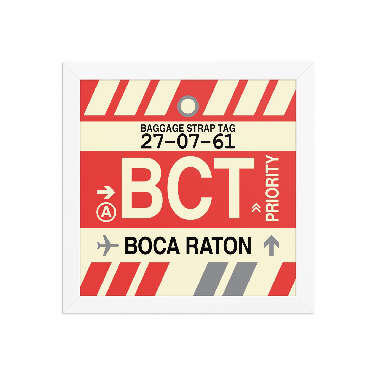 BCT Boca Raton Framed Print • Jet Age Baggage Tag Design • YHM Designs - Image 11