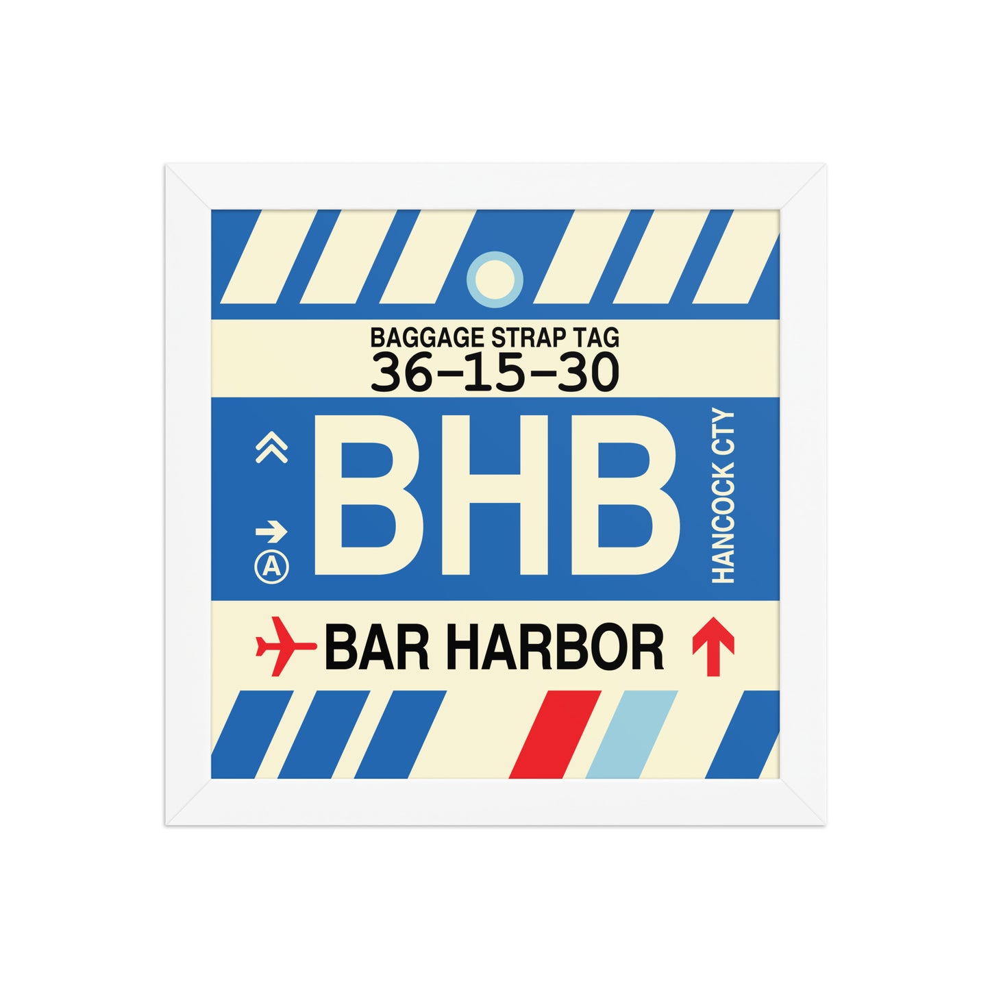 BHB Bar Harbor Framed Print • Jet Age Baggage Tag Design • YHM Designs - Image 11