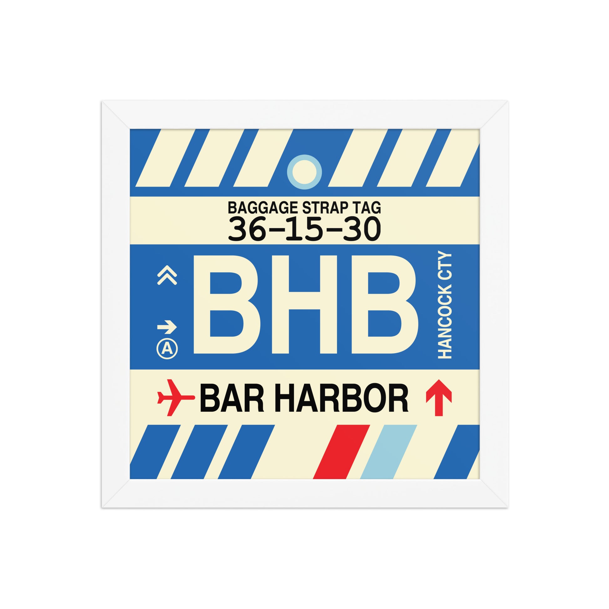 BHB Bar Harbor Framed Print • Jet Age Baggage Tag Design • YHM Designs - Image 11