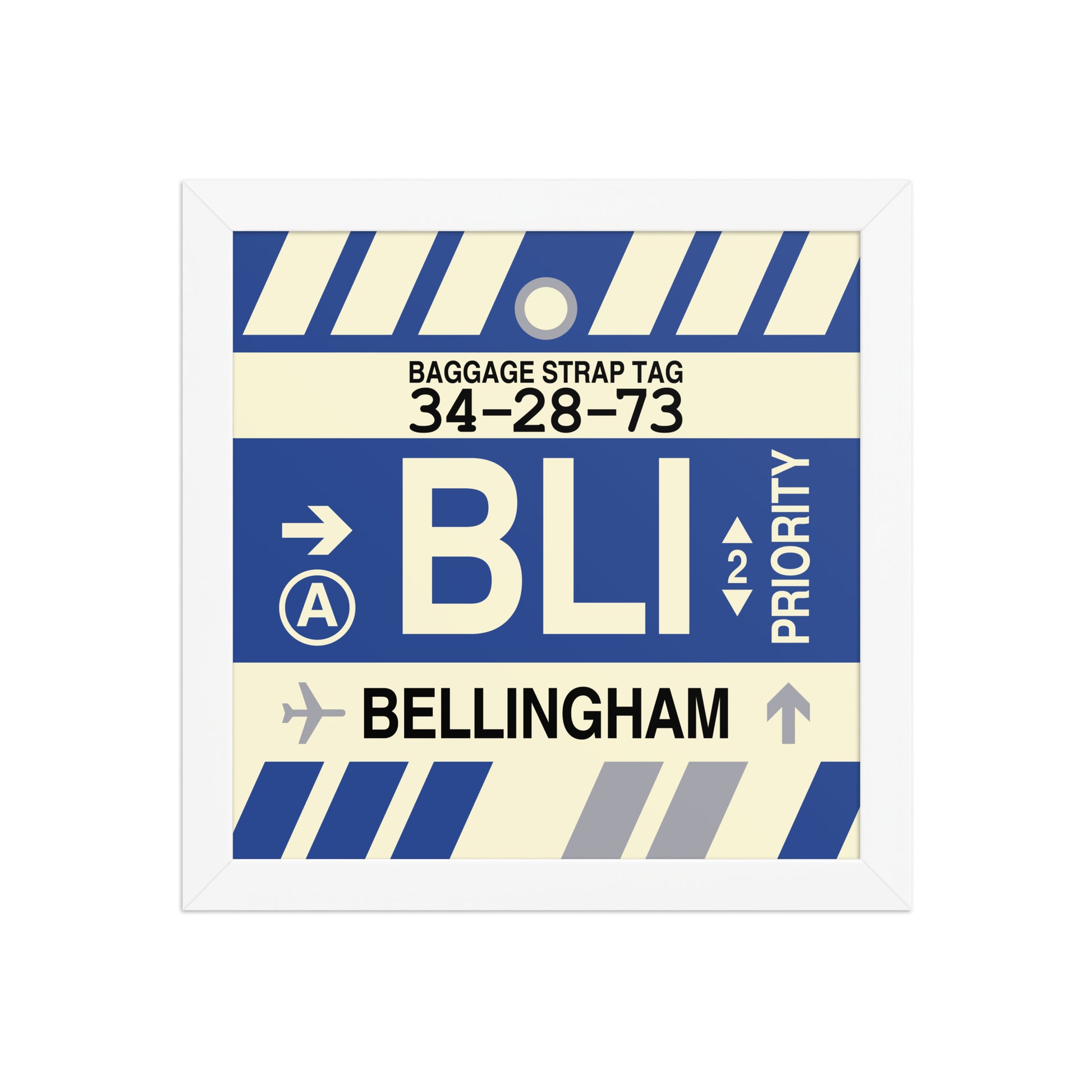 BLI Bellingham Framed Print • Jet Age Baggage Tag Design • YHM Designs - Image 11