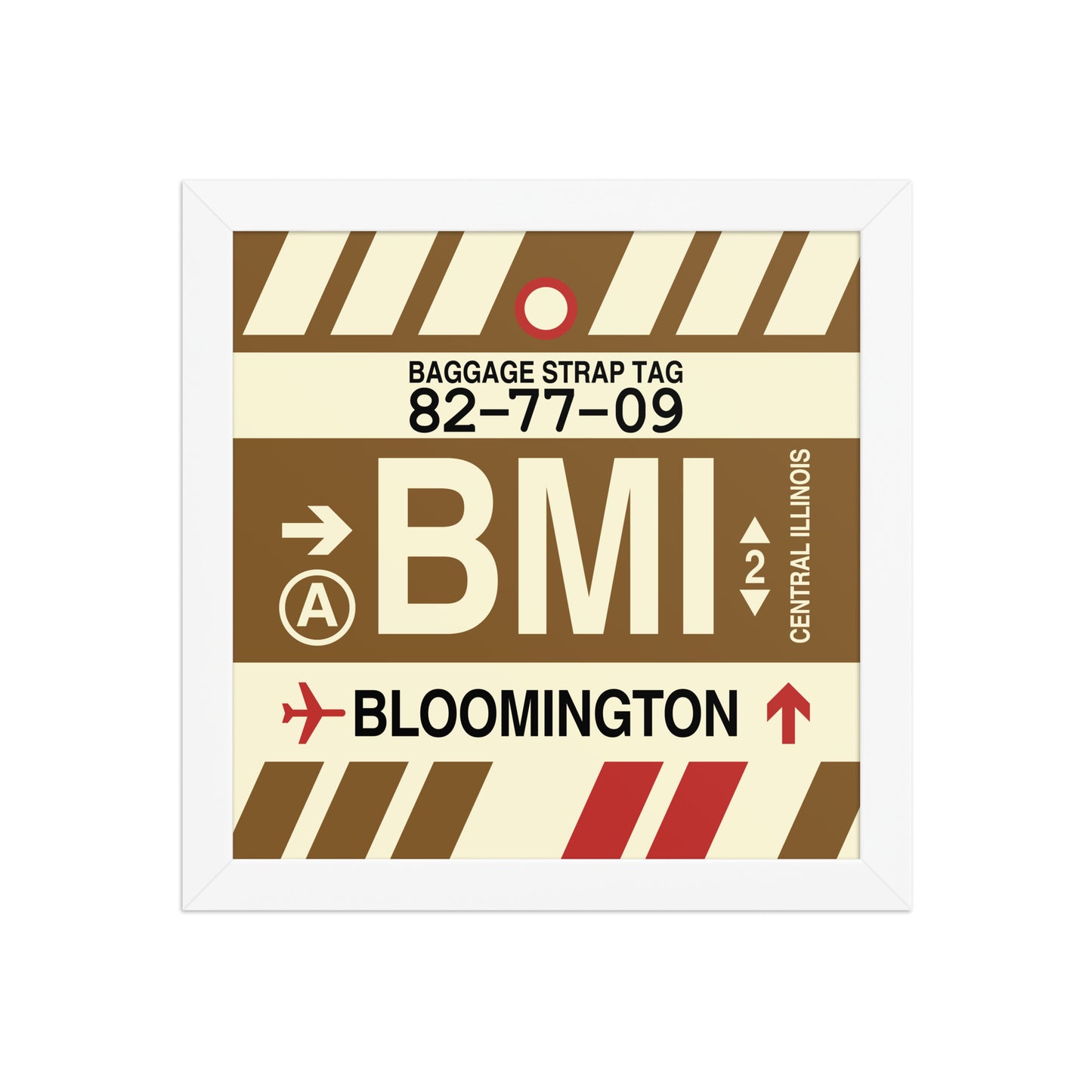 BMI Bloomington Framed Print • Jet Age Baggage Tag Design • YHM Designs - Image 11
