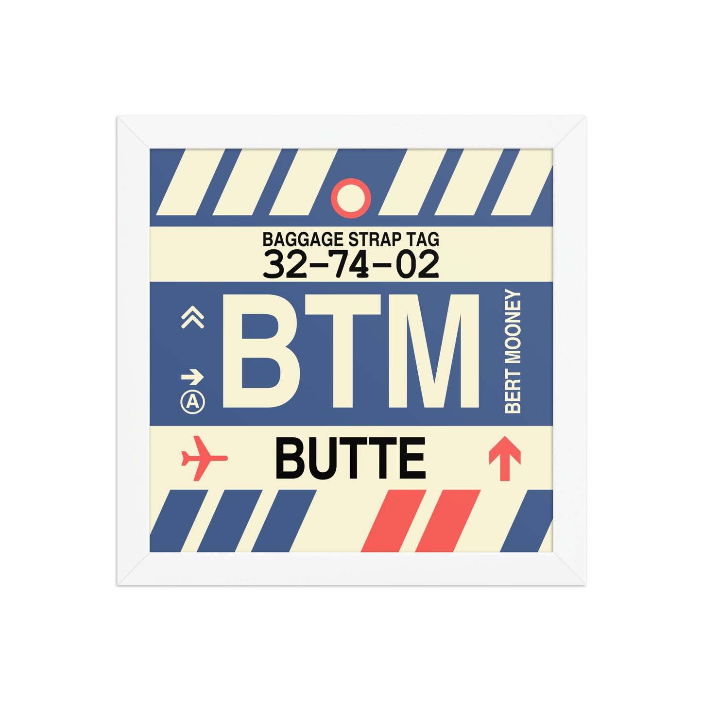 BTM Butte Framed Print • Jet Age Baggage Tag Design • YHM Designs - Image 11