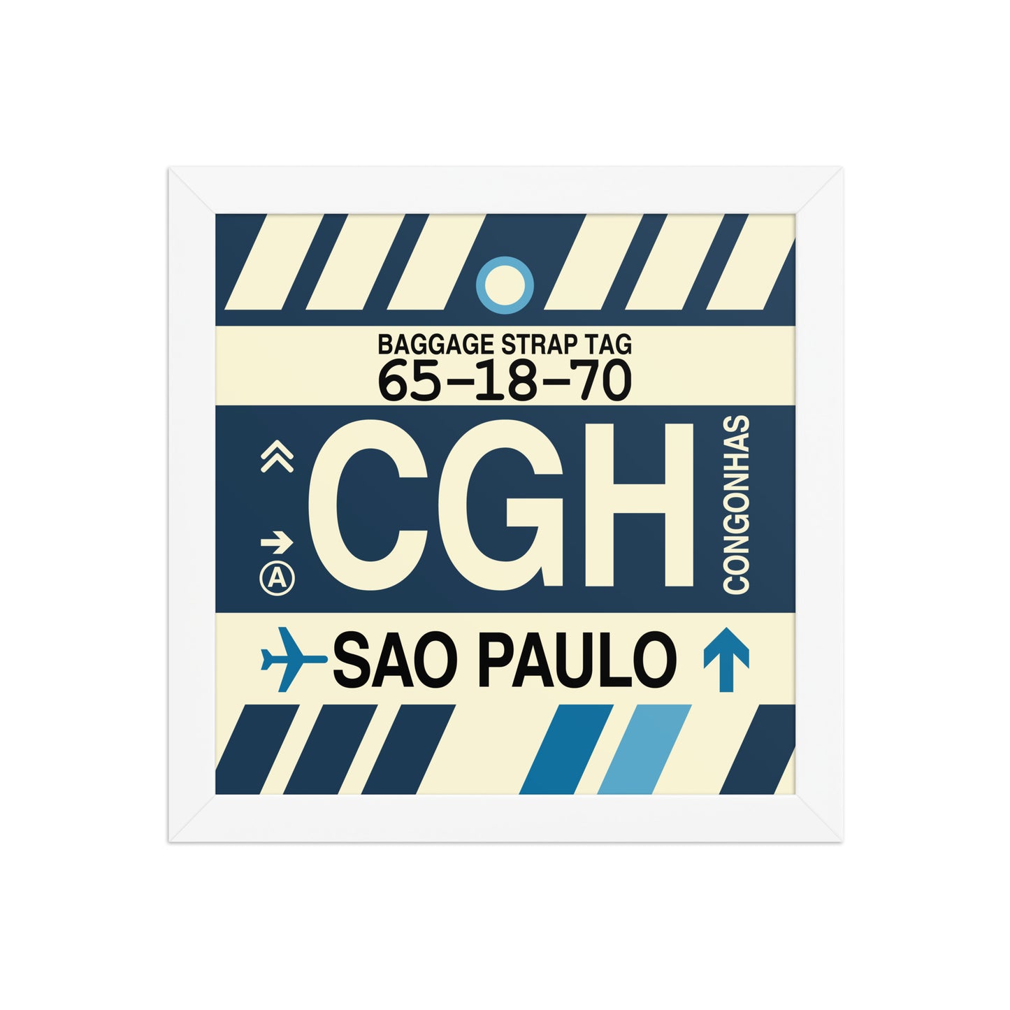CGH Sao Paulo Framed Print • Jet Age Baggage Tag Design • YHM Designs - Image 11