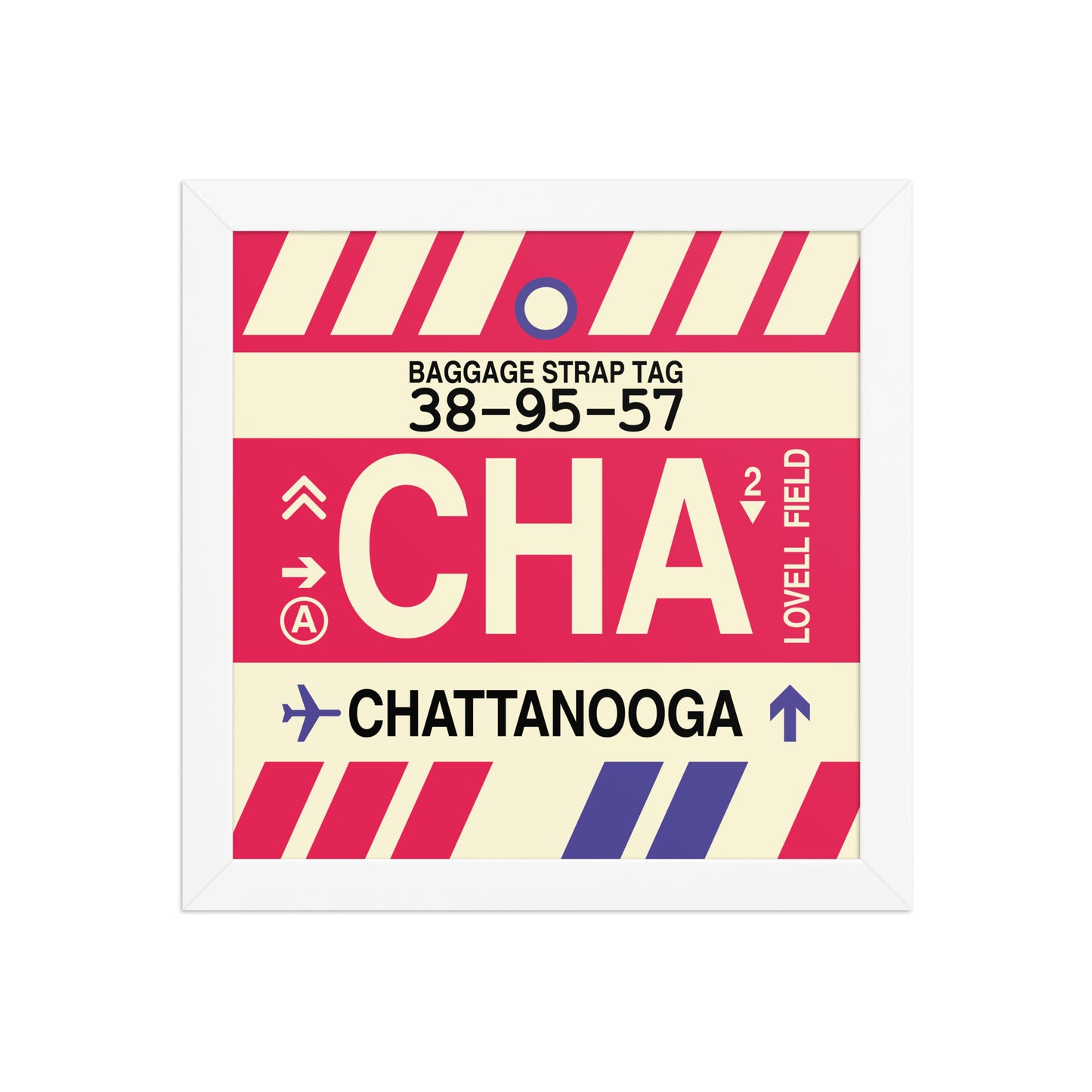 CHA Chattanooga Framed Print • Jet Age Baggage Tag Design • YHM Designs - Image 11