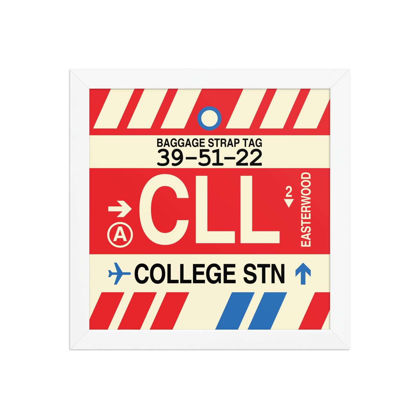 CLL College Station Framed Print • Jet Age Baggage Tag Design • YHM Designs - Image 11