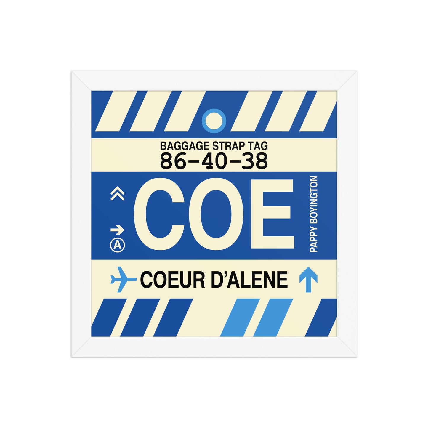 COE Coeur D'Alene Framed Print • Jet Age Baggage Tag Design • YHM Designs - Image 11
