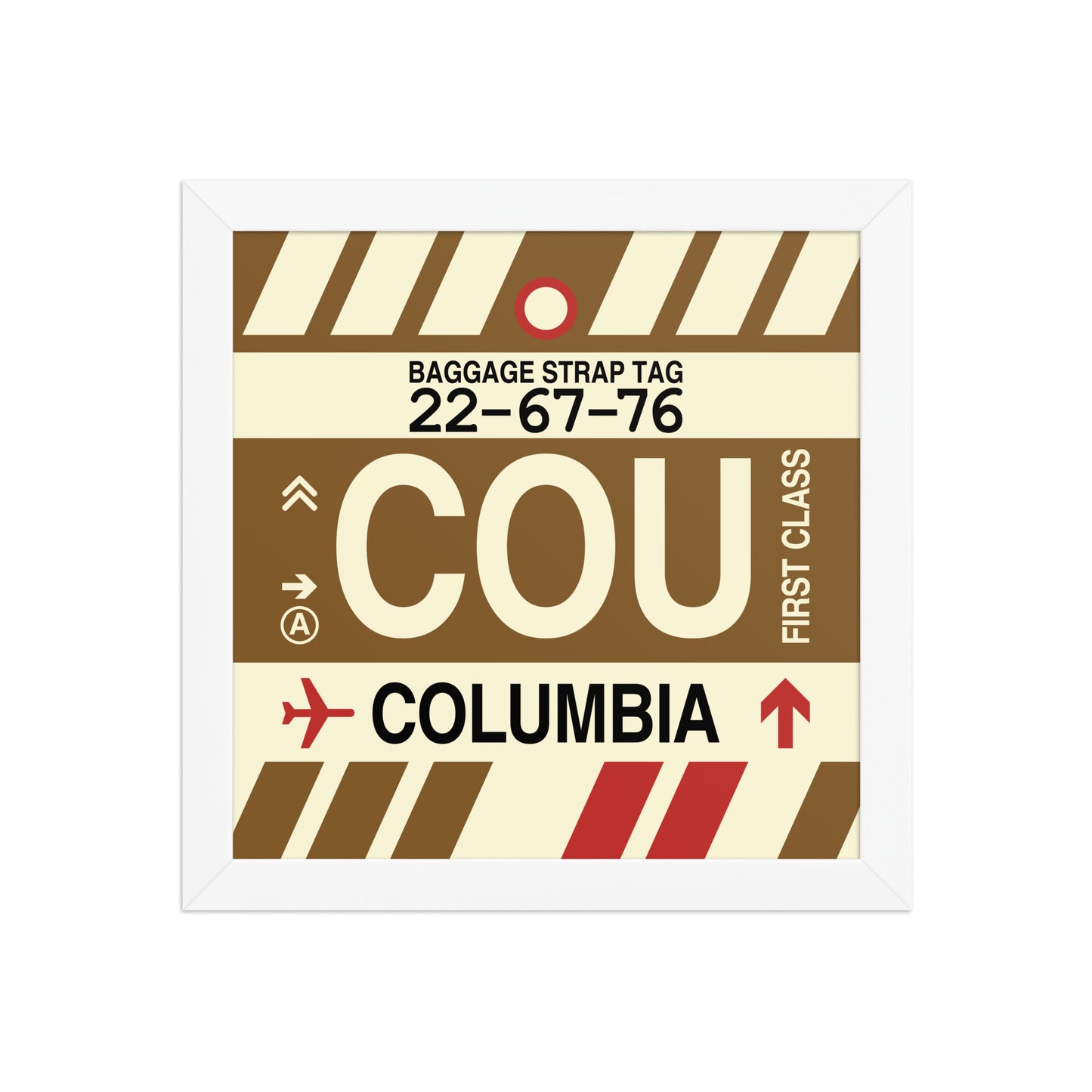 COU Columbia Framed Print • Jet Age Baggage Tag Design • YHM Designs - Image 11