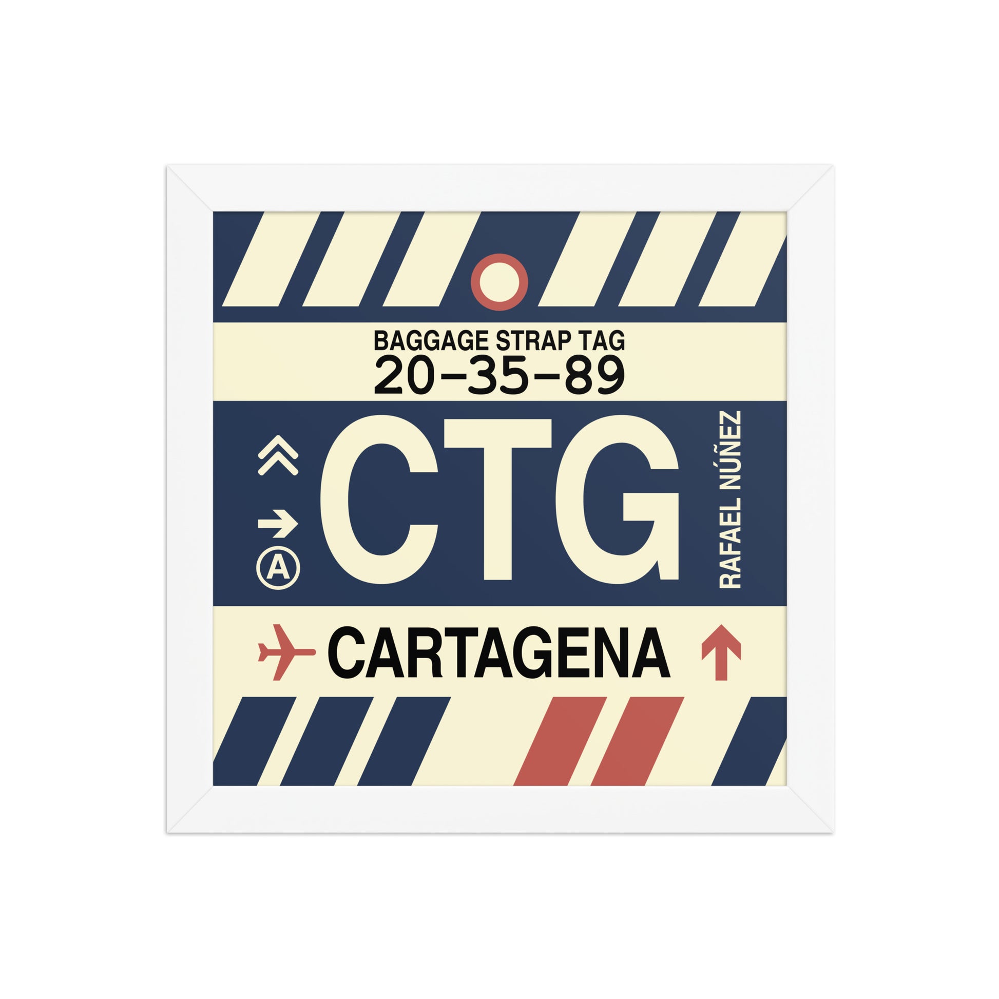 CTG Cartagena Framed Print • Jet Age Baggage Tag Design • YHM Designs - Image 11