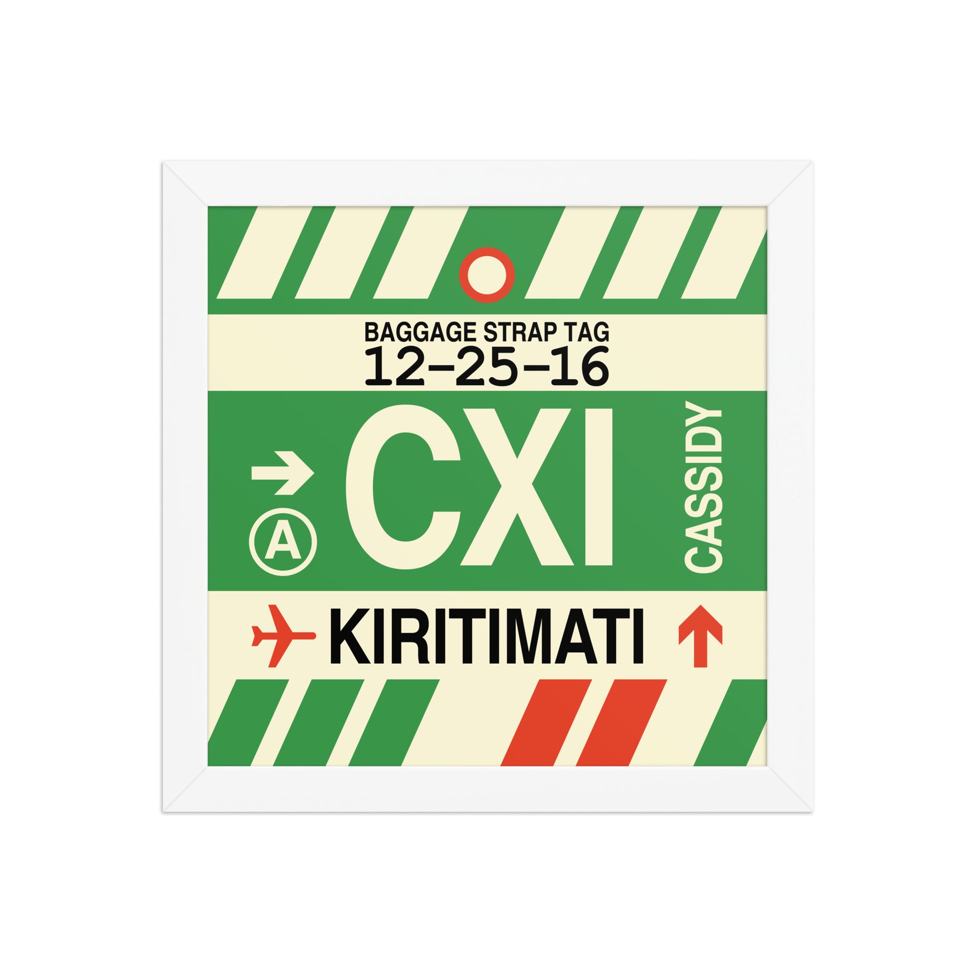 CXI Kiritimati Framed Print • Jet Age Baggage Tag Design • YHM Designs - Image 11