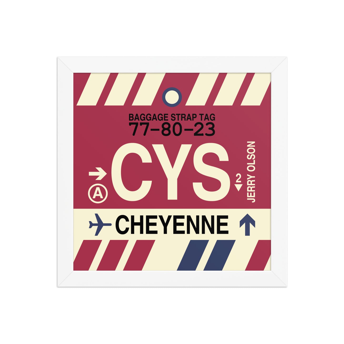 CYS Cheyenne Framed Print • Jet Age Baggage Tag Design • YHM Designs - Image 11