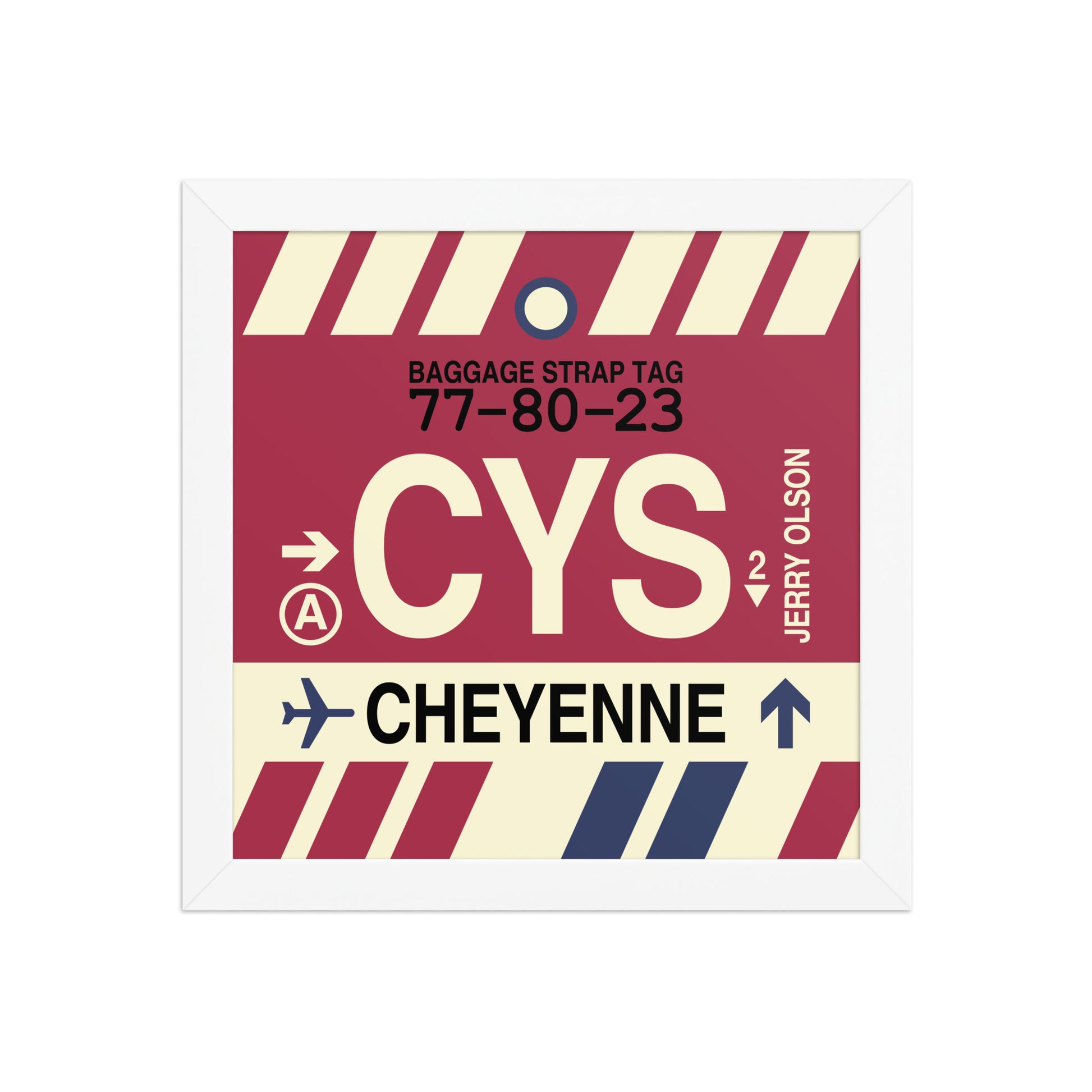 CYS Cheyenne Framed Print • Jet Age Baggage Tag Design • YHM Designs - Image 11