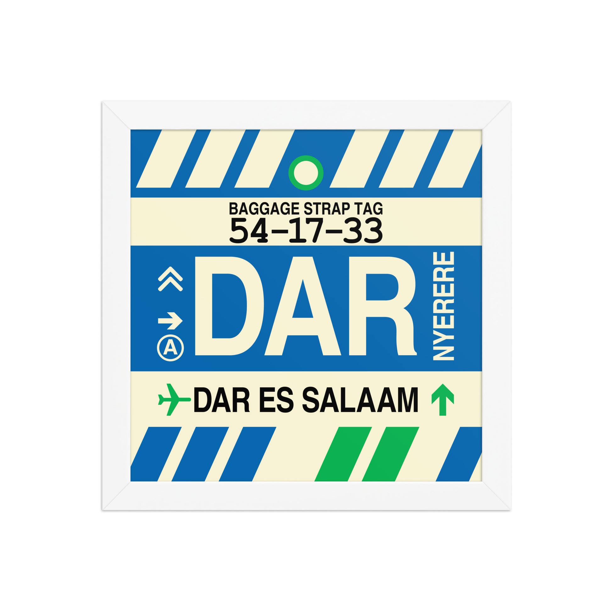 DAR Dar es Salaam Framed Print • Jet Age Baggage Tag Design • YHM Designs - Image 11