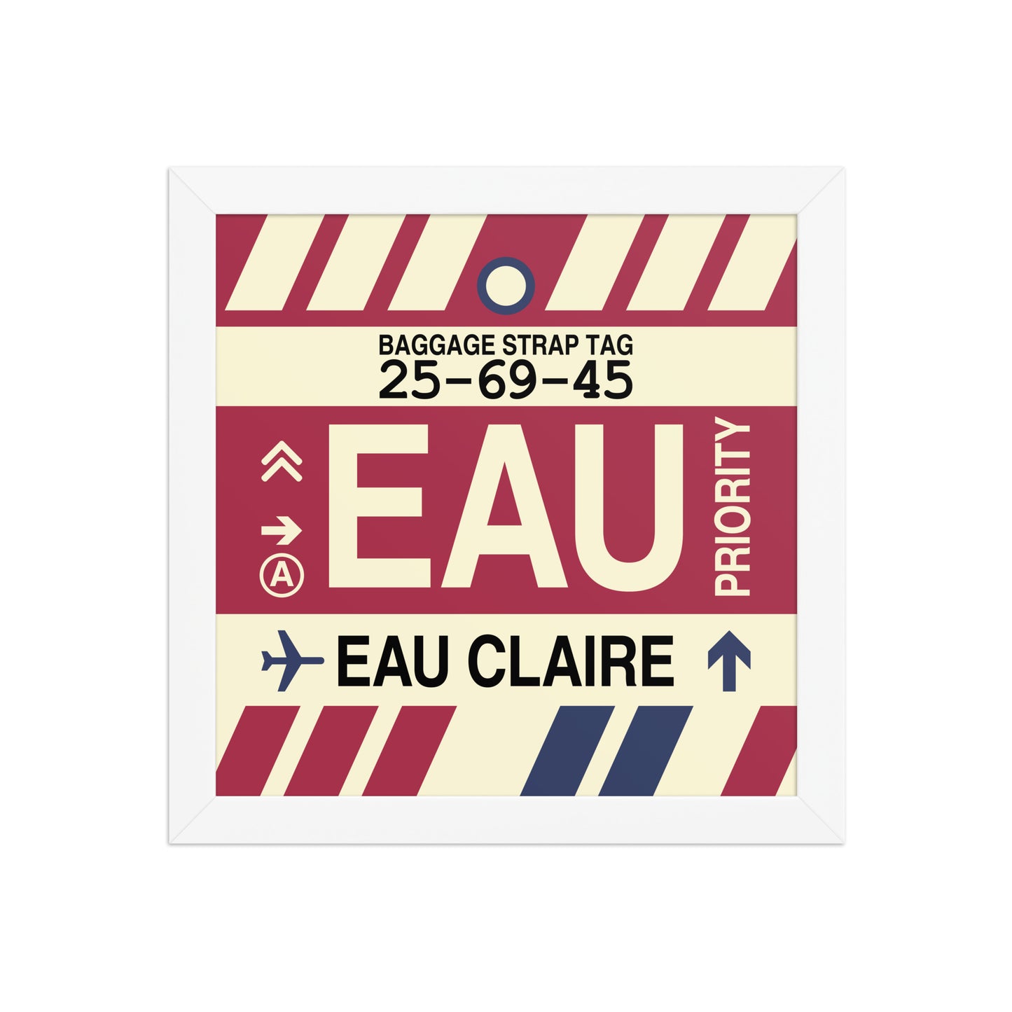 EAU Eau Claire Framed Print • Jet Age Baggage Tag Design • YHM Designs - Image 11