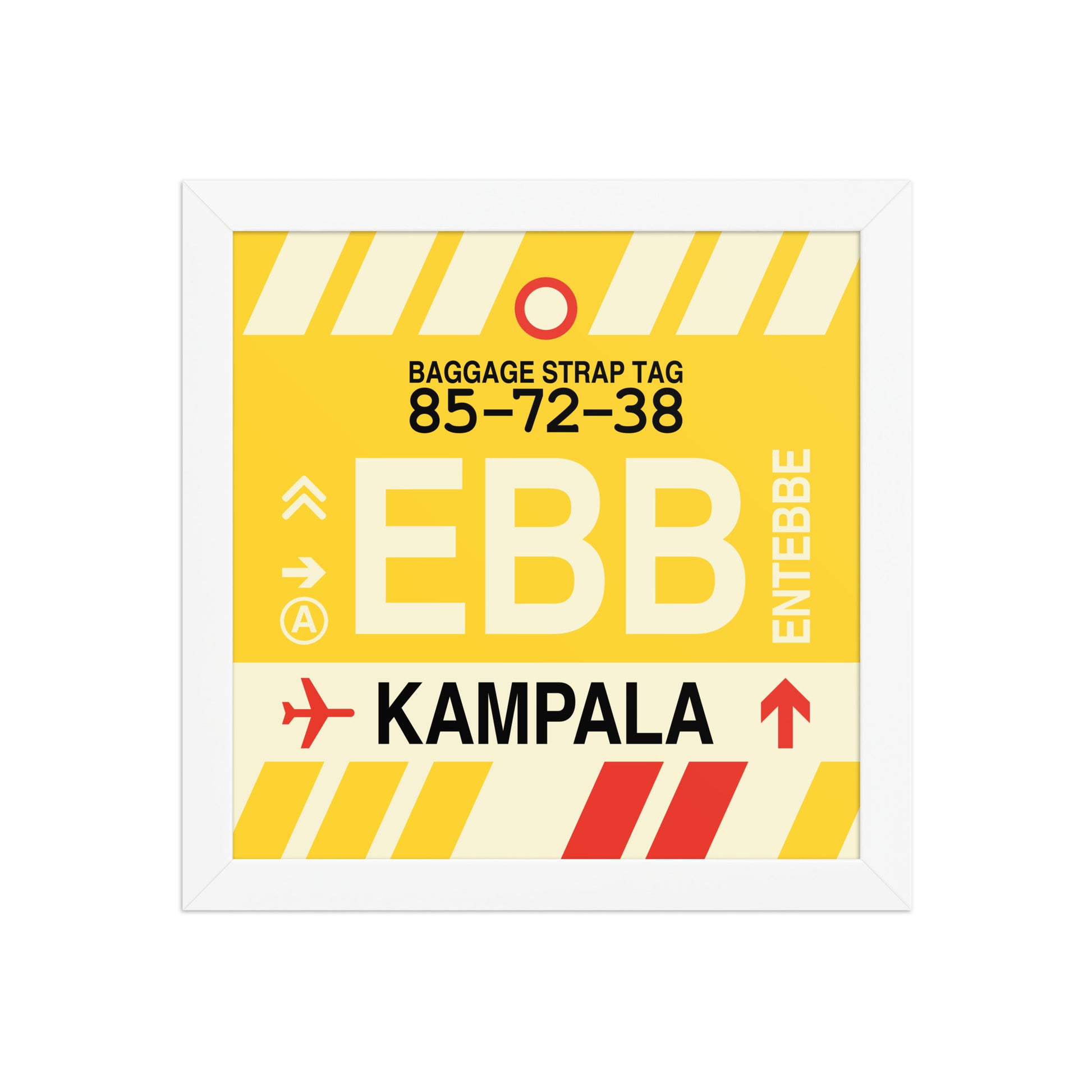 EBB Kampala Framed Print • Jet Age Baggage Tag Design • YHM Designs - Image 11