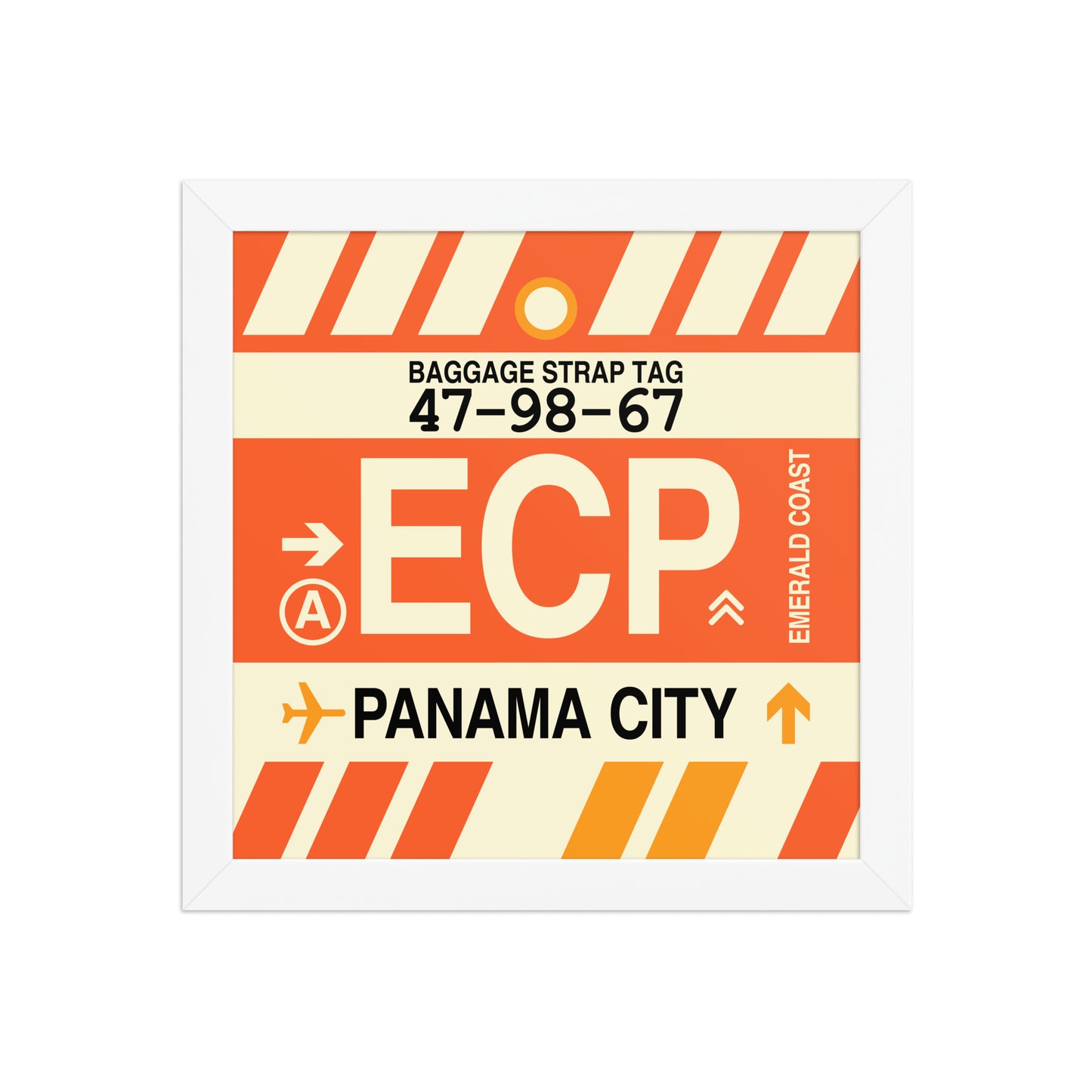 ECP Panama City Framed Print • Jet Age Baggage Tag Design • YHM Designs - Image 11
