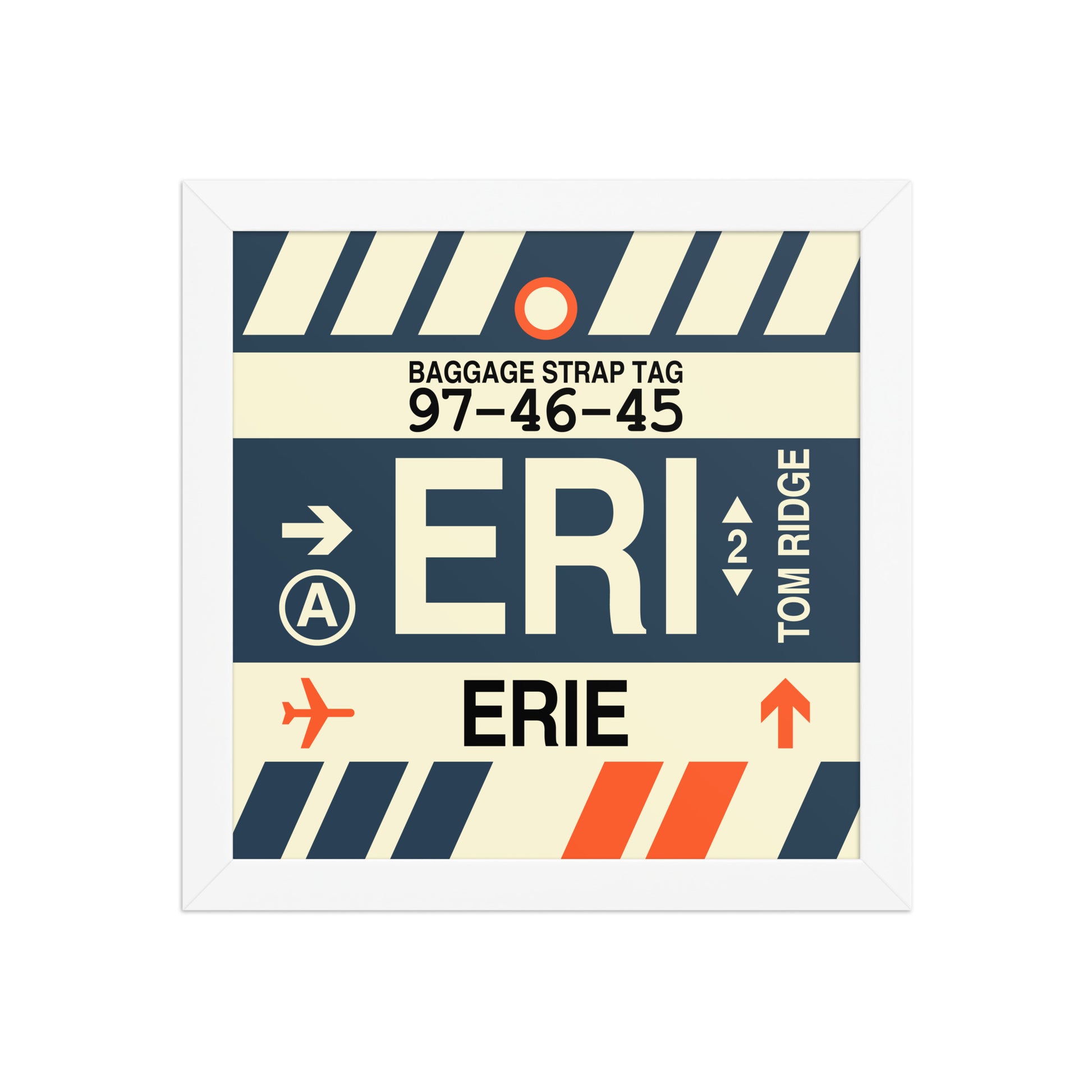 ERI Erie Framed Print • Jet Age Baggage Tag Design • YHM Designs - Image 11