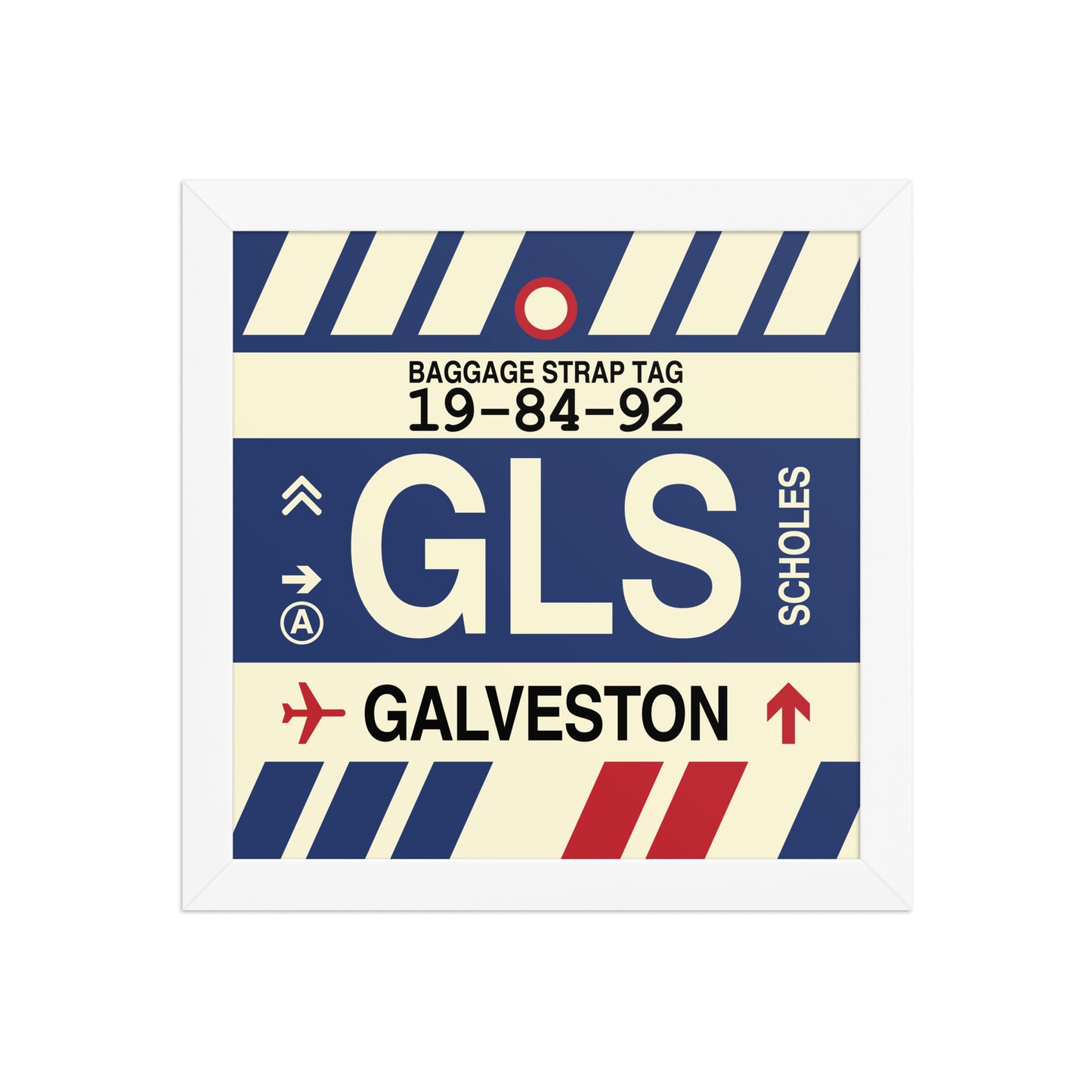 GLS Galveston Framed Print • Jet Age Baggage Tag Design • YHM Designs - Image 11